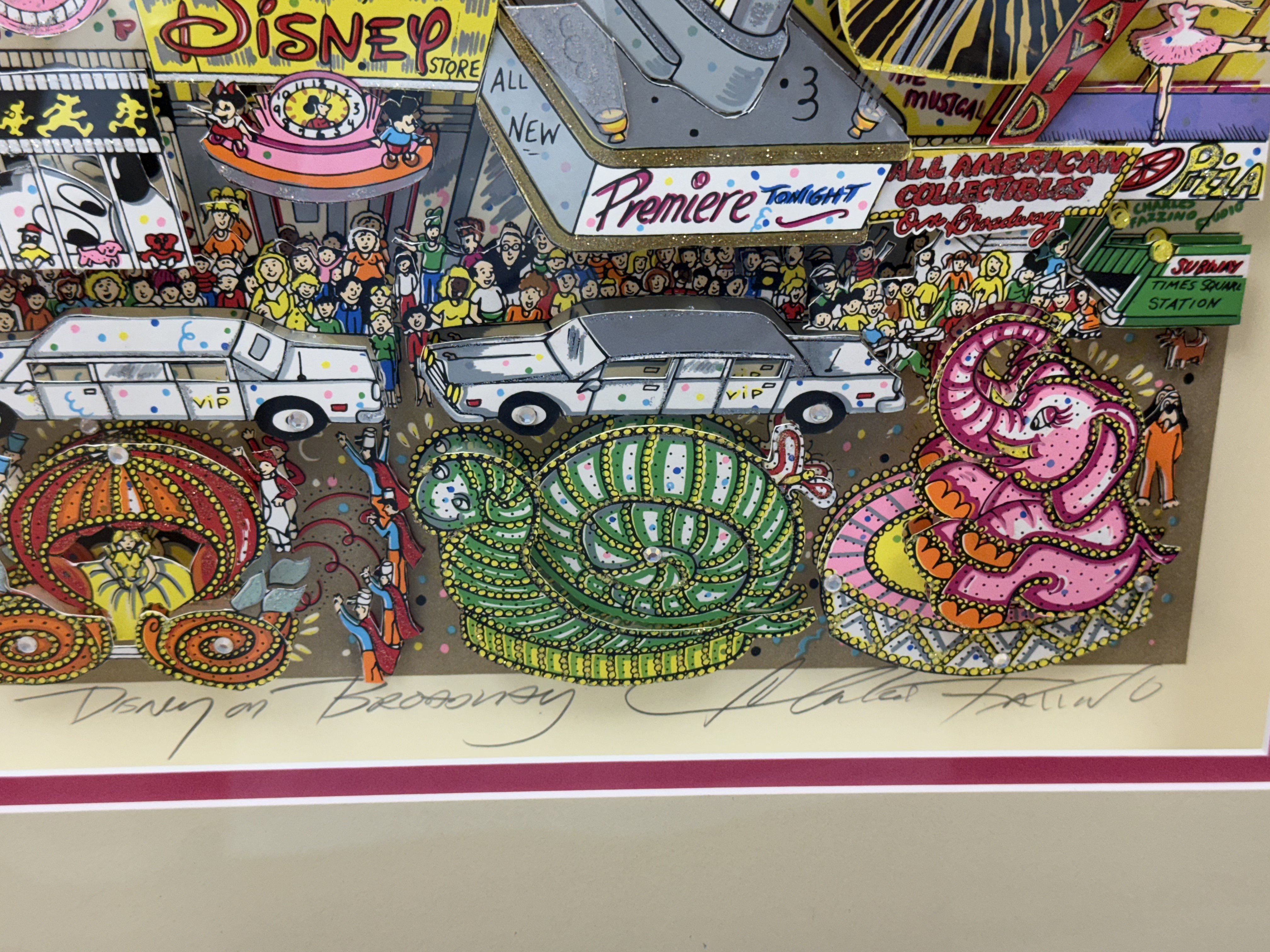Charles Fazzino, Disney on Broadway Premiere Edition 85/100 Gold PR