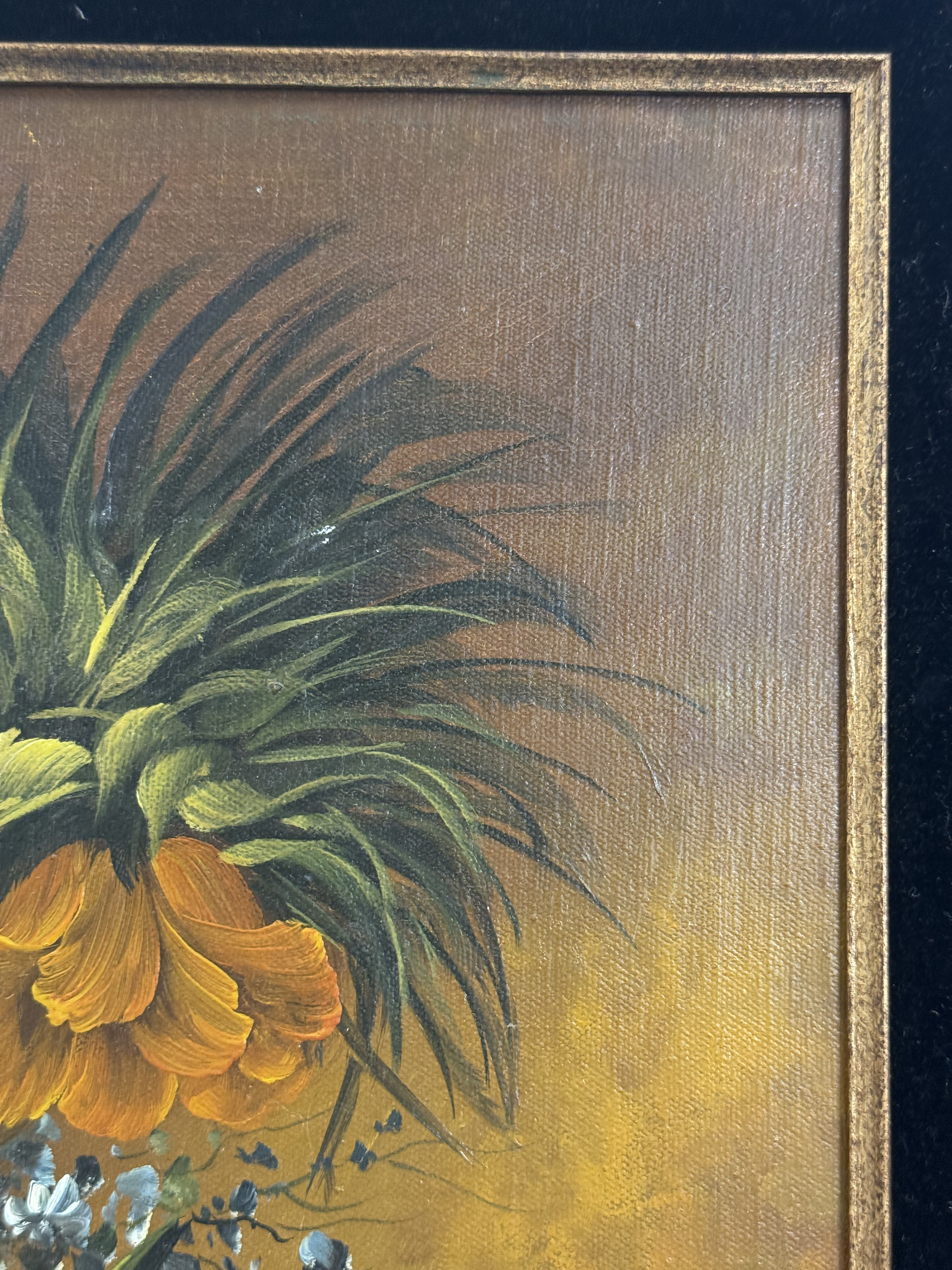 Harmon Floral Still Life with Bird's Nest Oil on Canvas