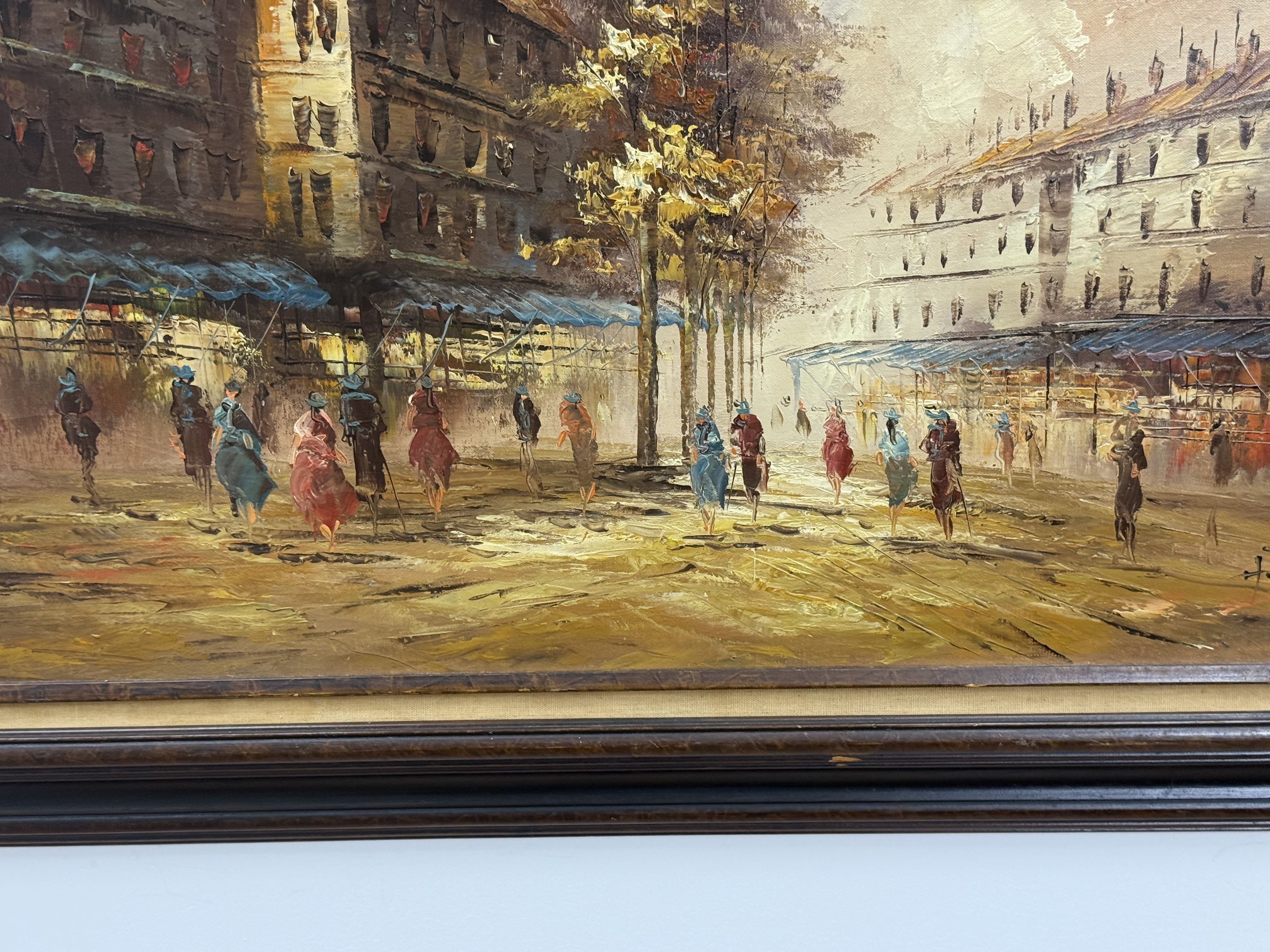 H. Dick, Paris Street Scene, Oil on Canvas