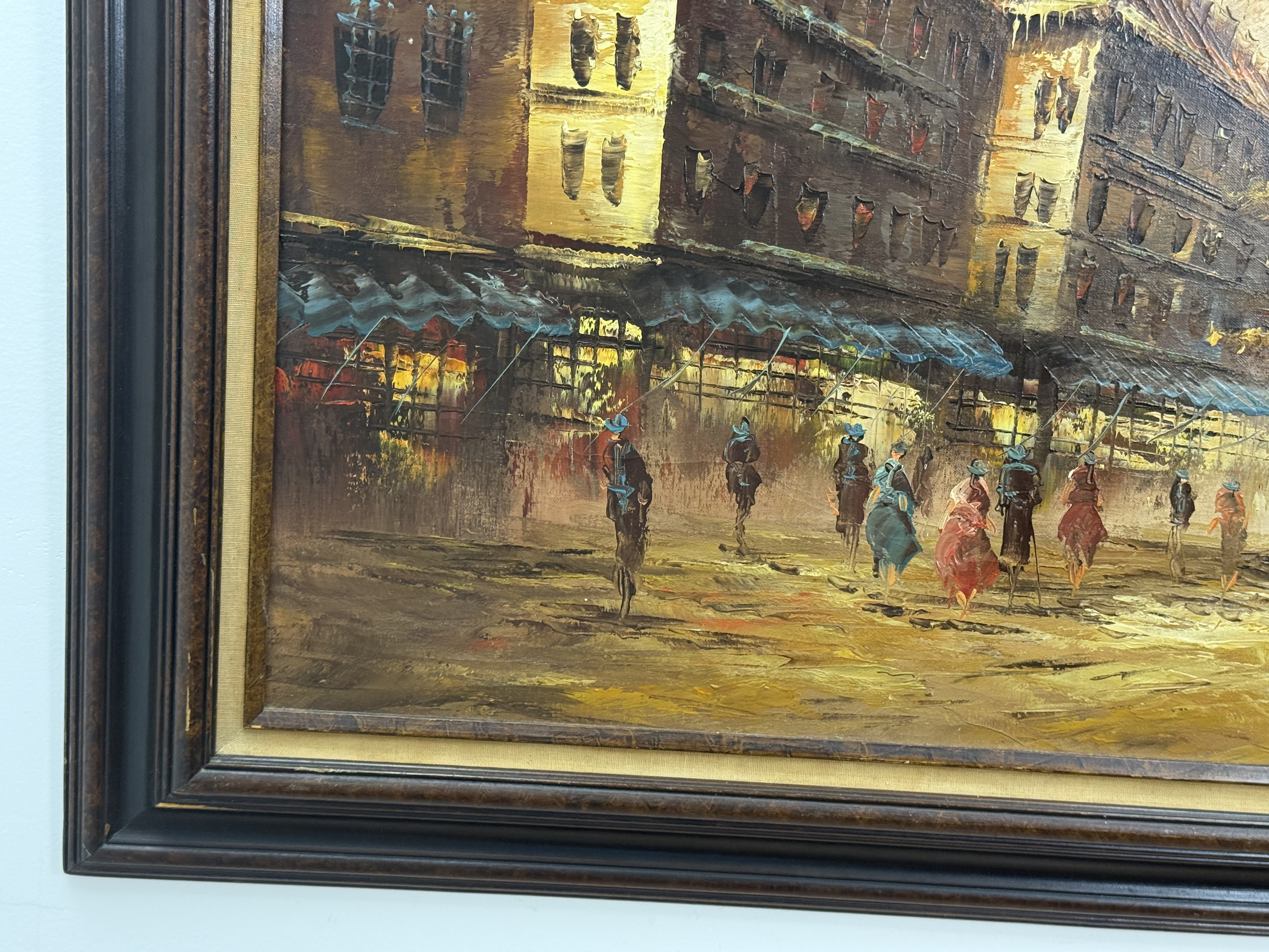 H. Dick, Paris Street Scene, Oil on Canvas