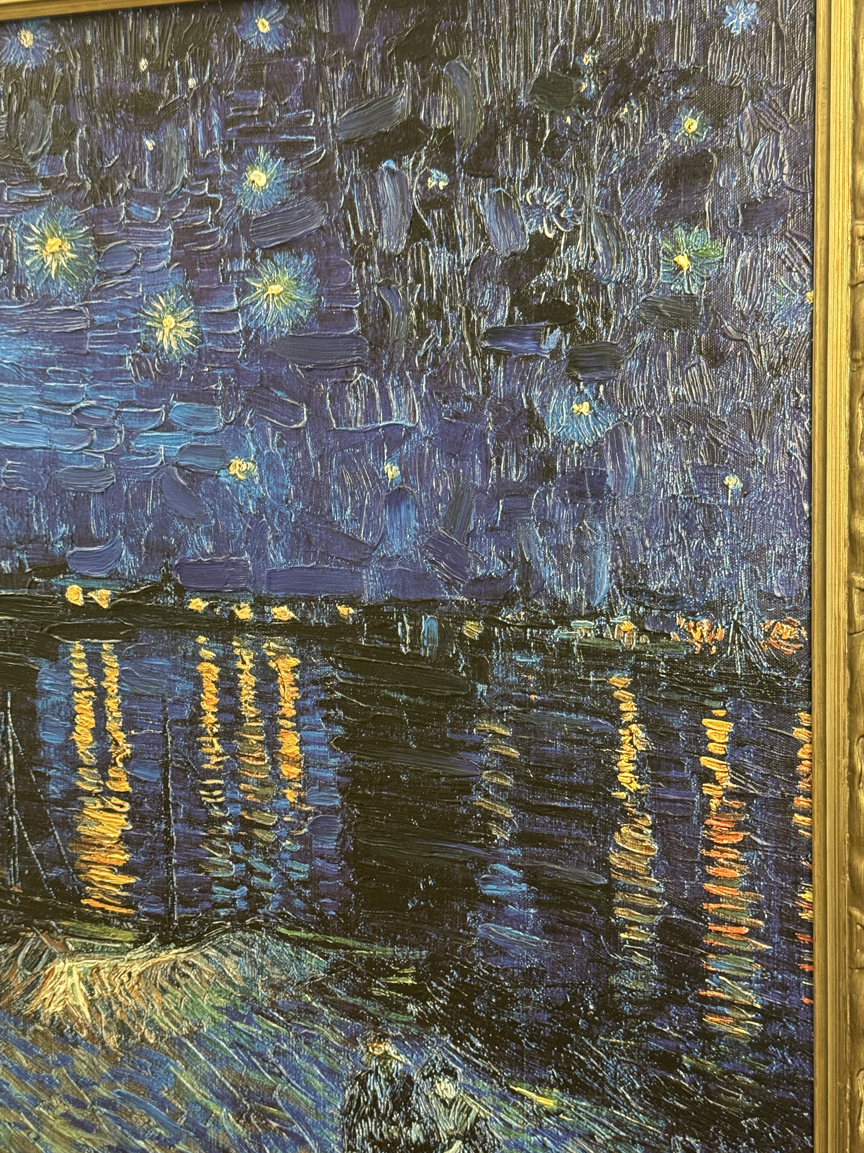 Van Gogh Starlight over the Rhone Brushstrokes Reproduction