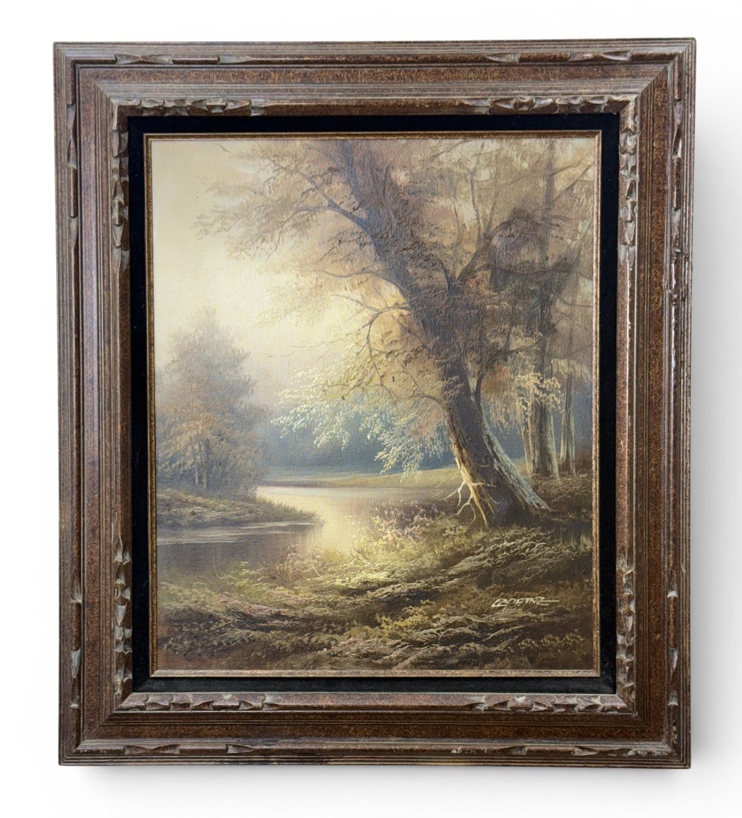 Signed Cortez Atmospheric River Landscape Oil on Canvas