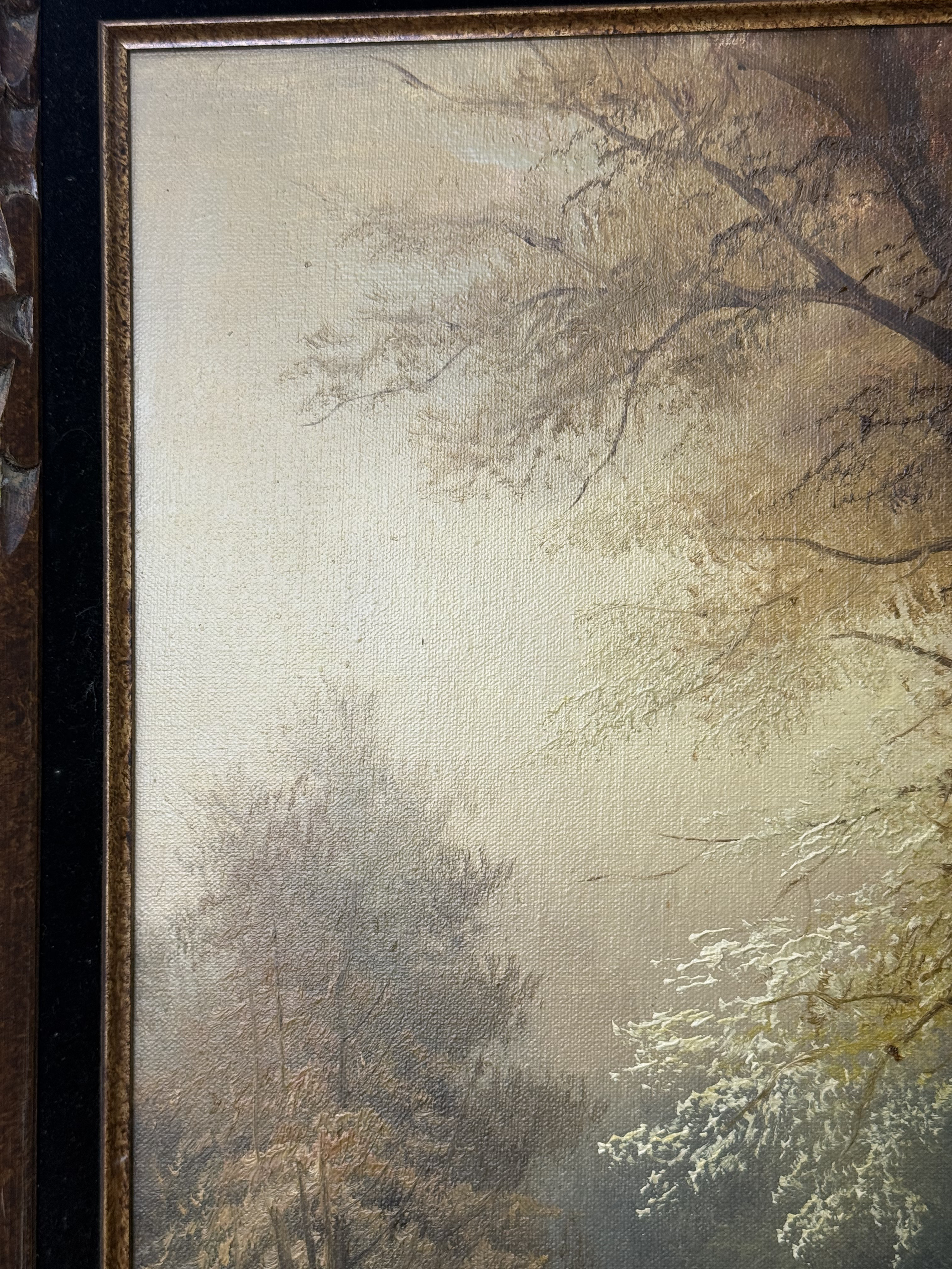Signed Cortez Atmospheric River Landscape Oil on Canvas