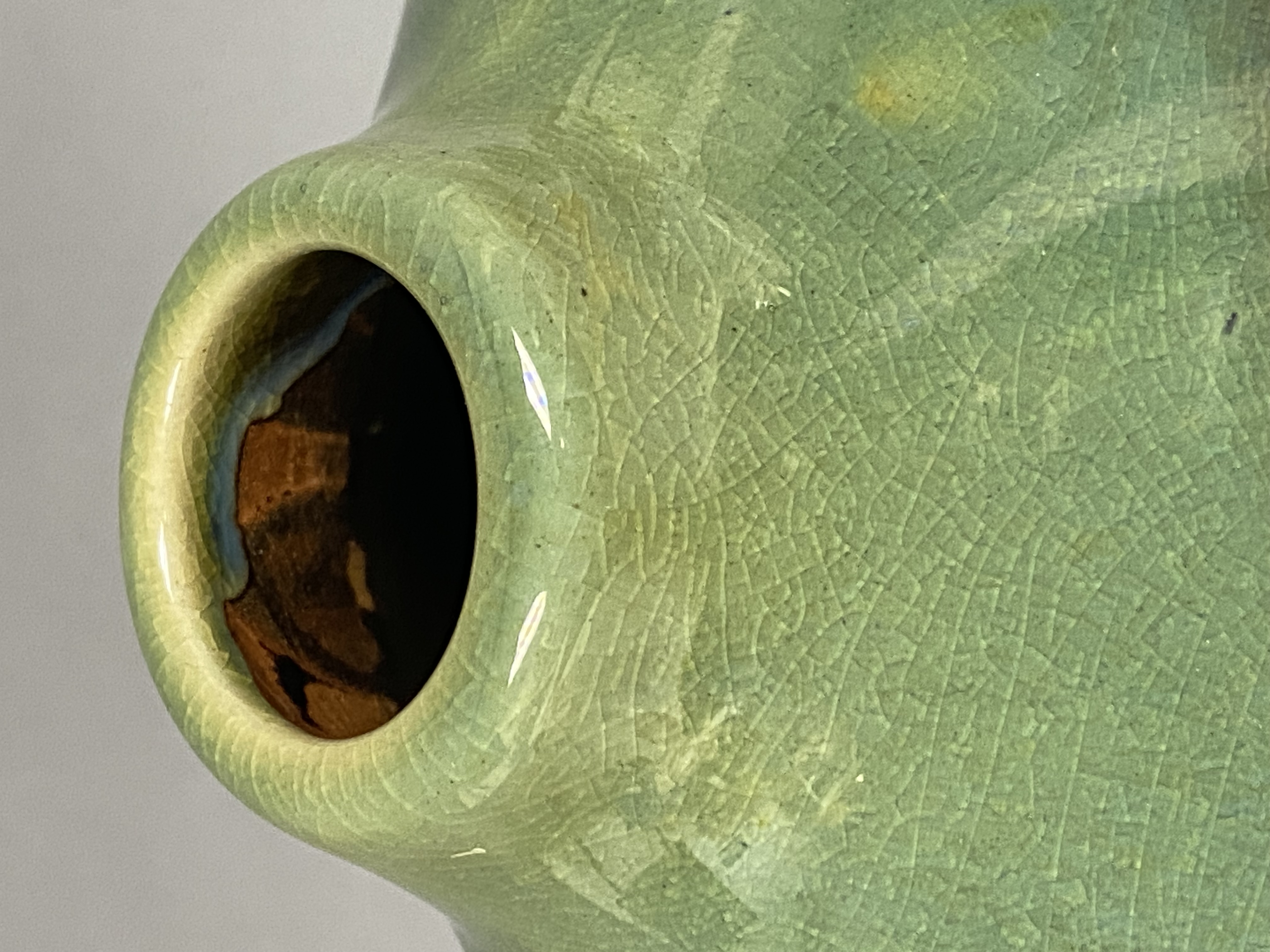 Large Drip Glaze Ceramic Squat Vase
