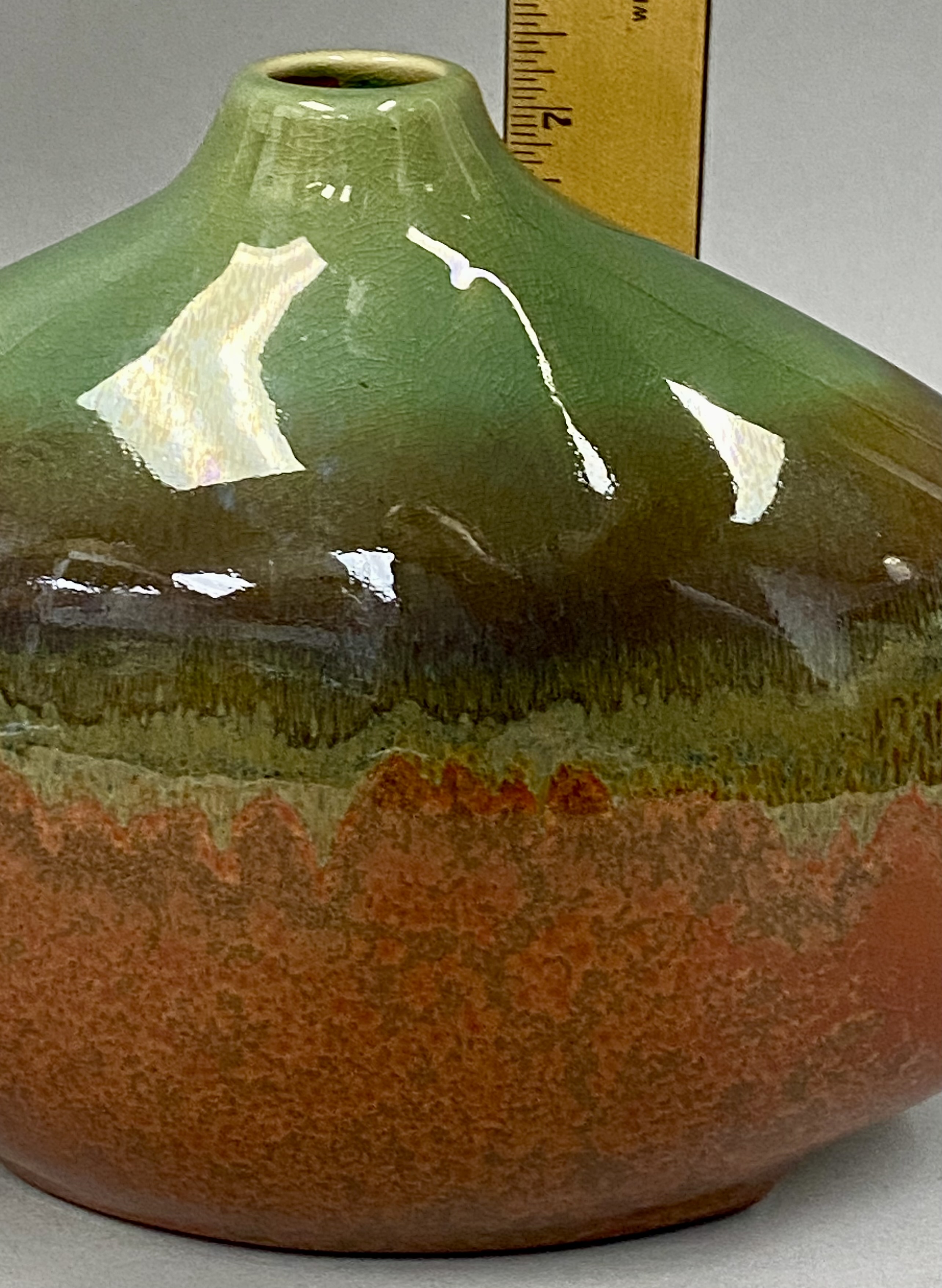 Large Drip Glaze Ceramic Squat Vase
