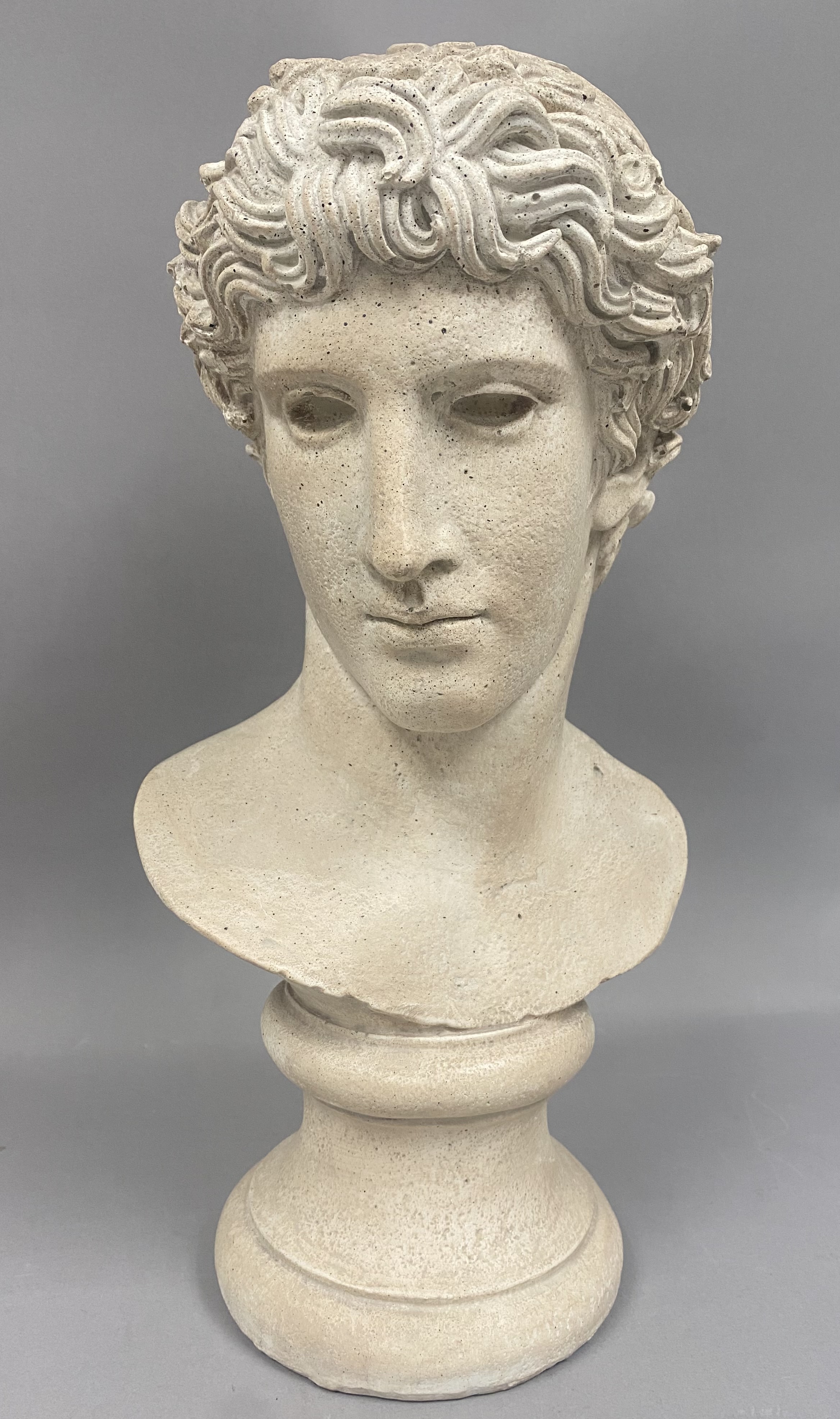 Austin Productions, Neoclassical Style Cast Stone Bust, 1984