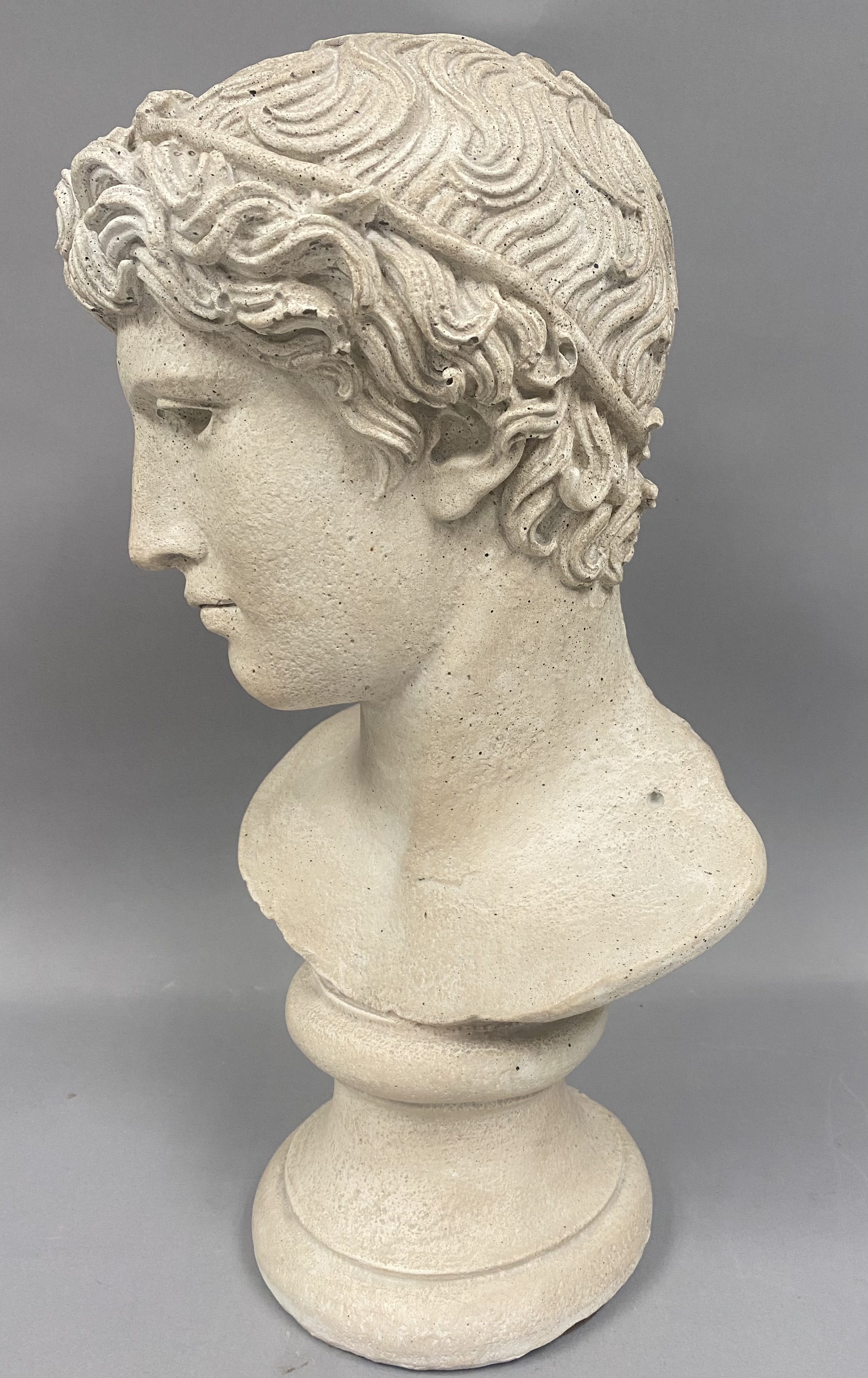 Austin Productions, Neoclassical Style Cast Stone Bust, 1984