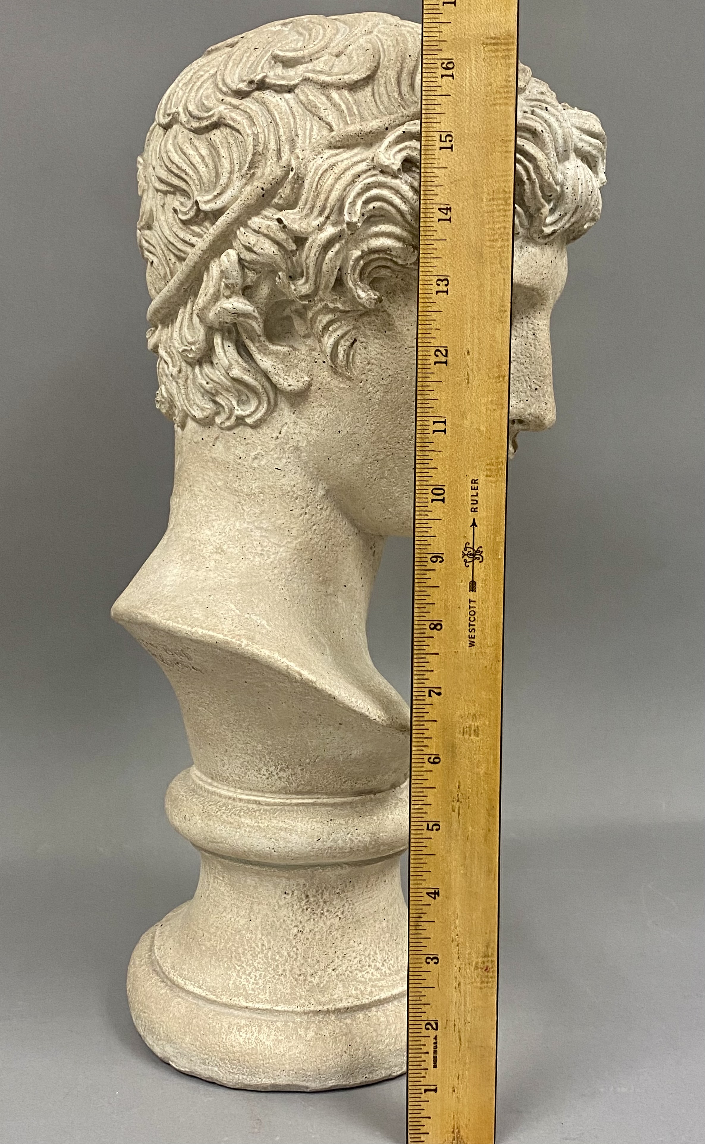 Austin Productions, Neoclassical Style Cast Stone Bust, 1984