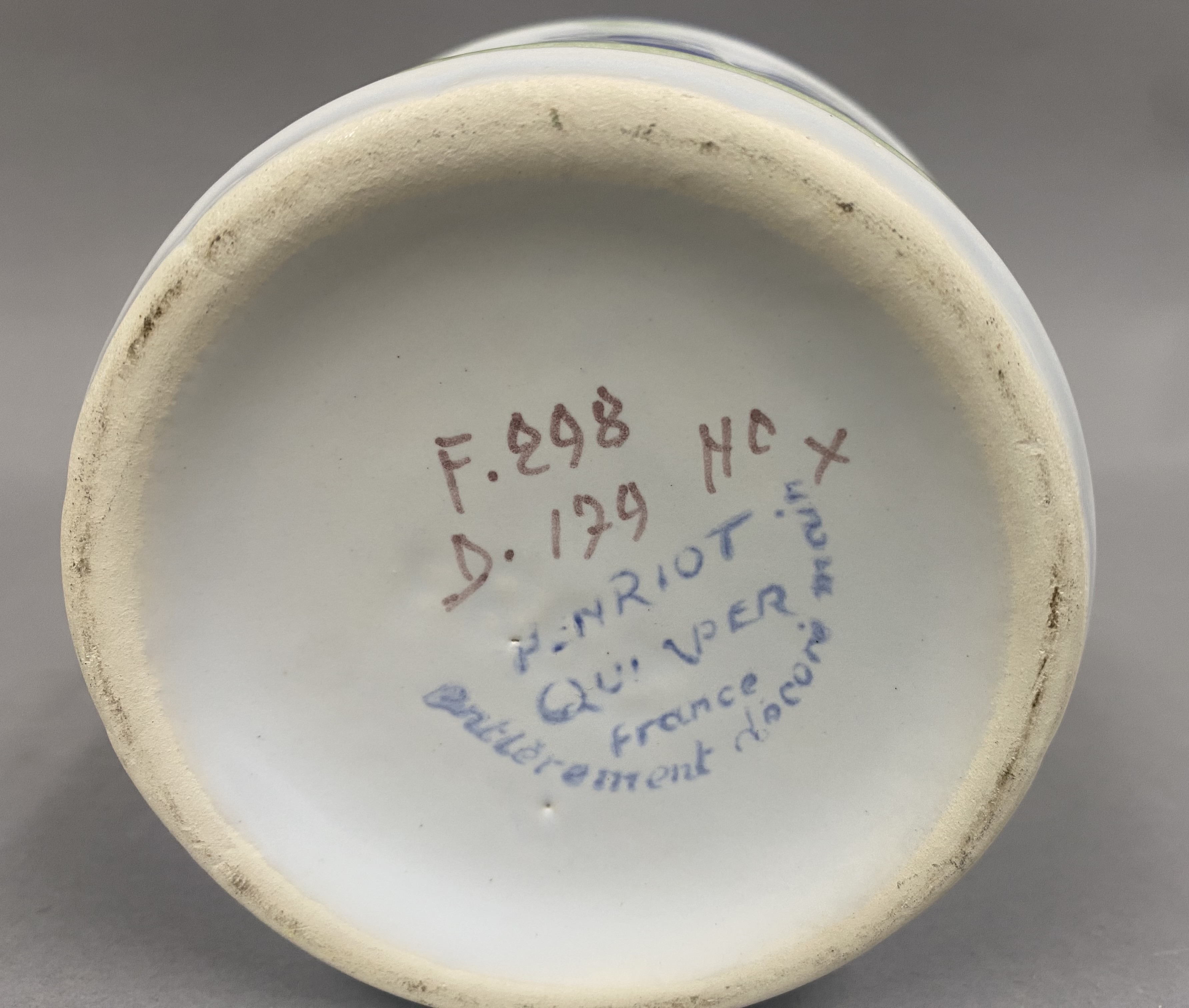 Quimper Le Coq Prestigieux Hand Painted Faience Lidded Tub