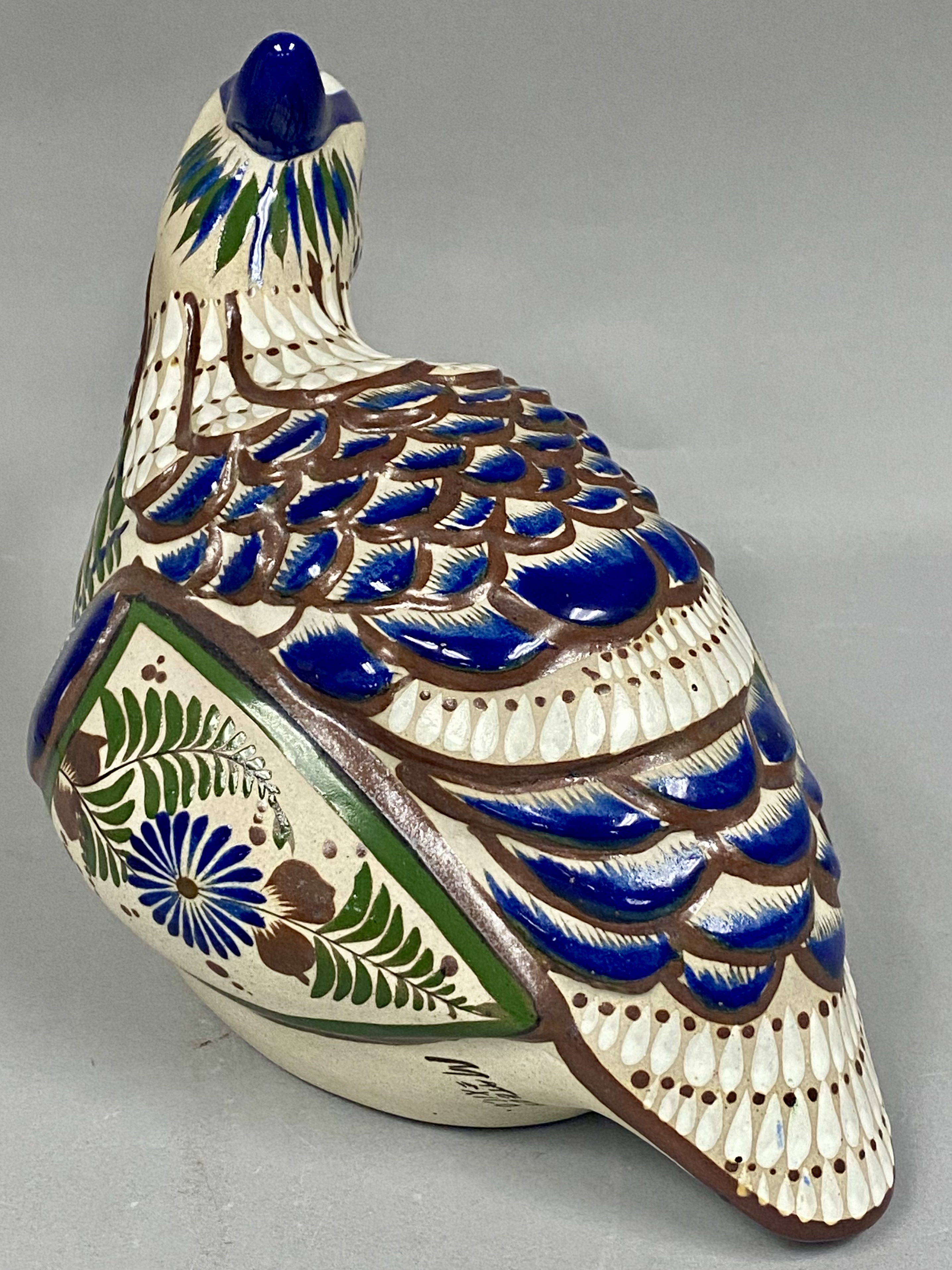 Tonala Mateos Mexico Burnished Ceramic Quail Figurine