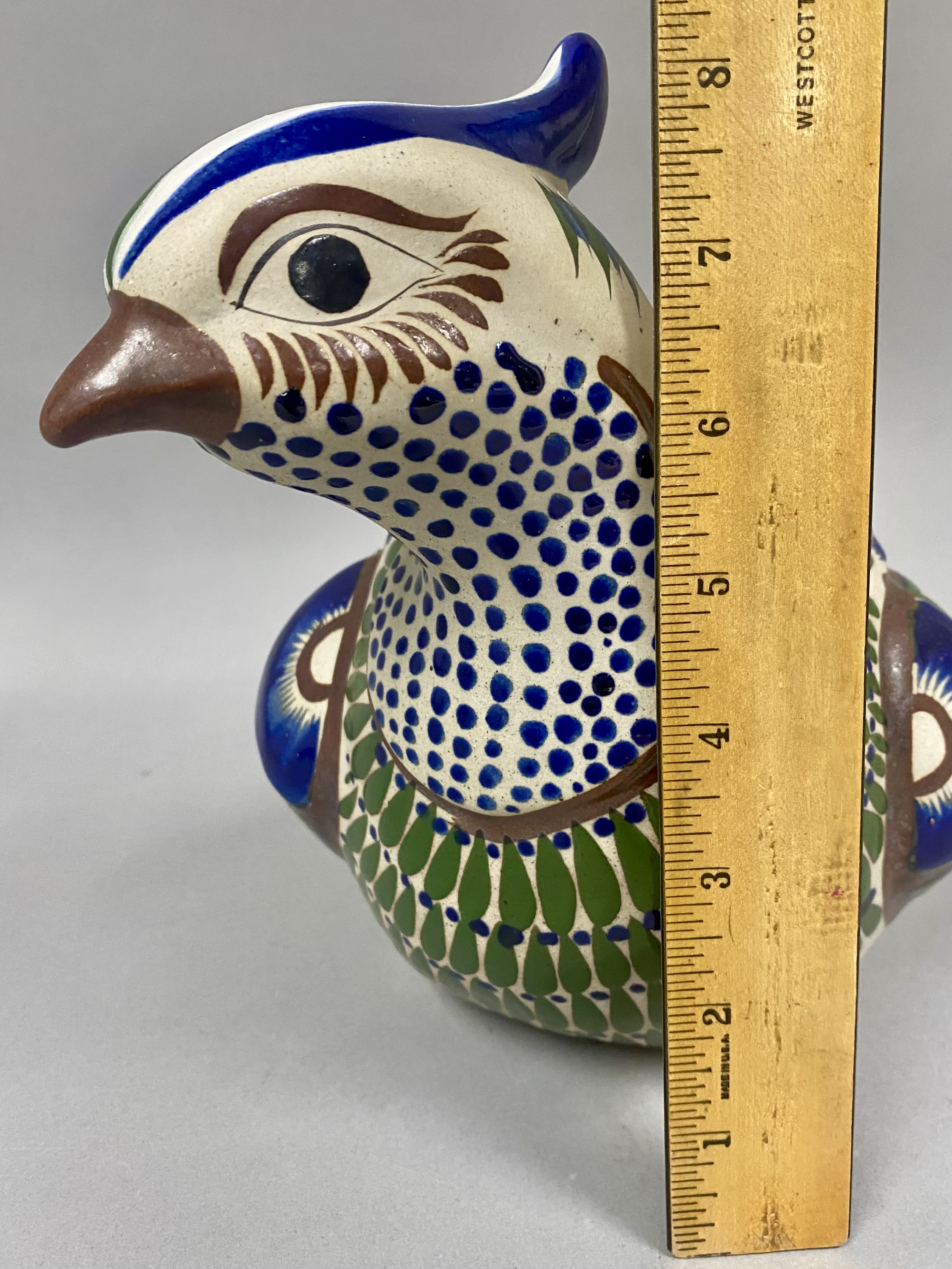Tonala Mateos Mexico Burnished Ceramic Quail Figurine