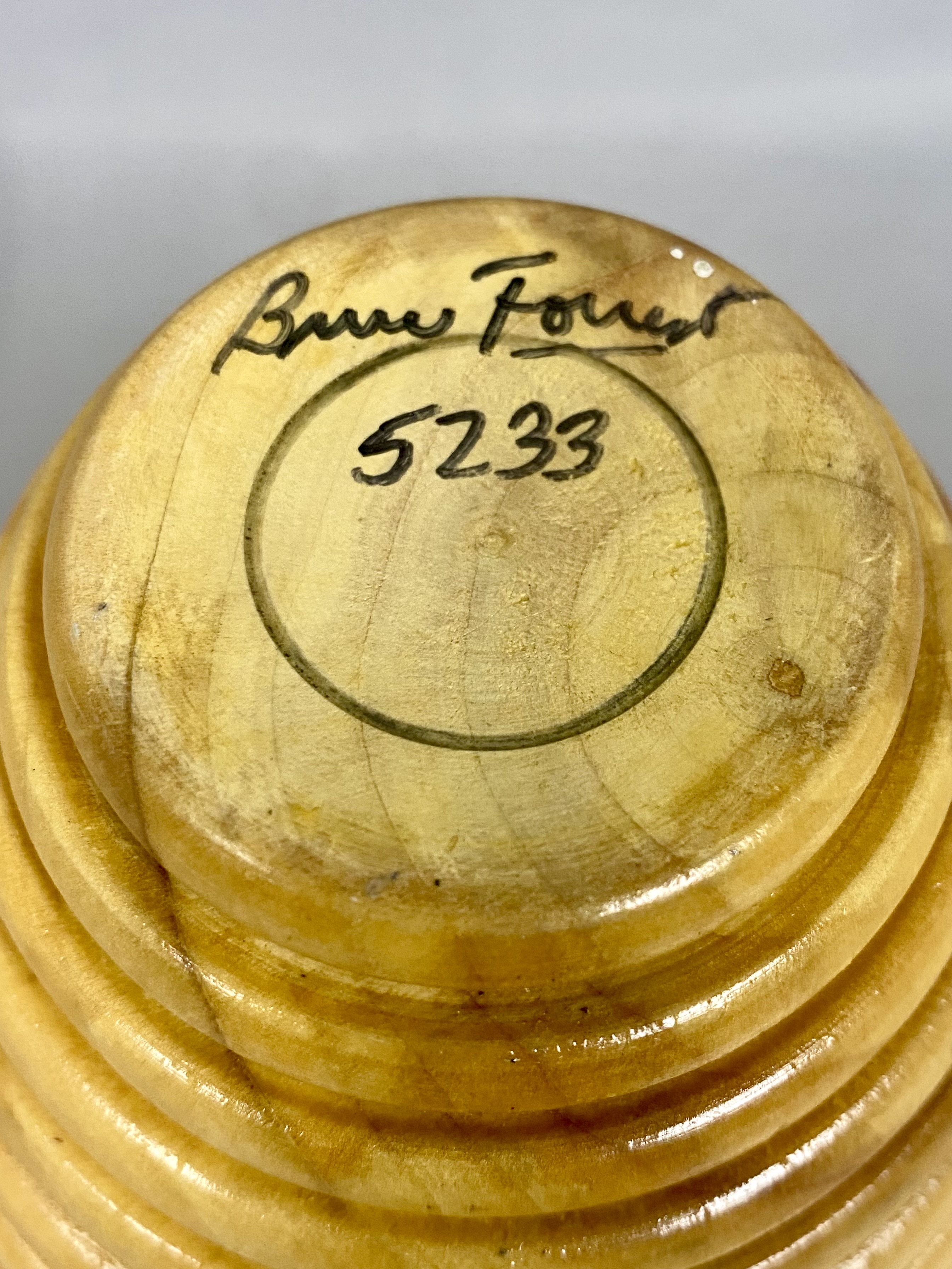 Vintage Bruce Forest Signed Wood Turned Vase