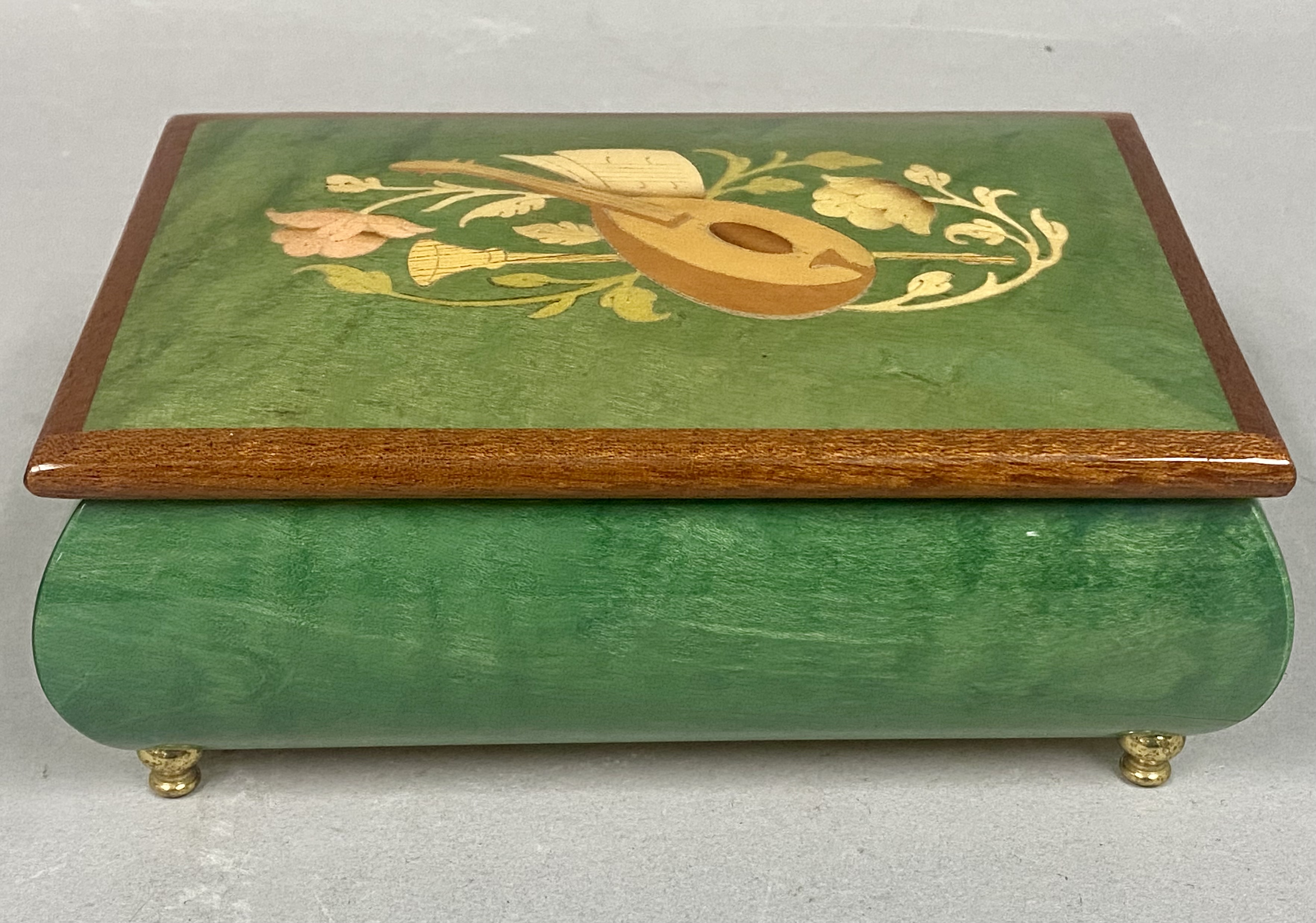 Vintage Italian Inlaid Wooden Music Box