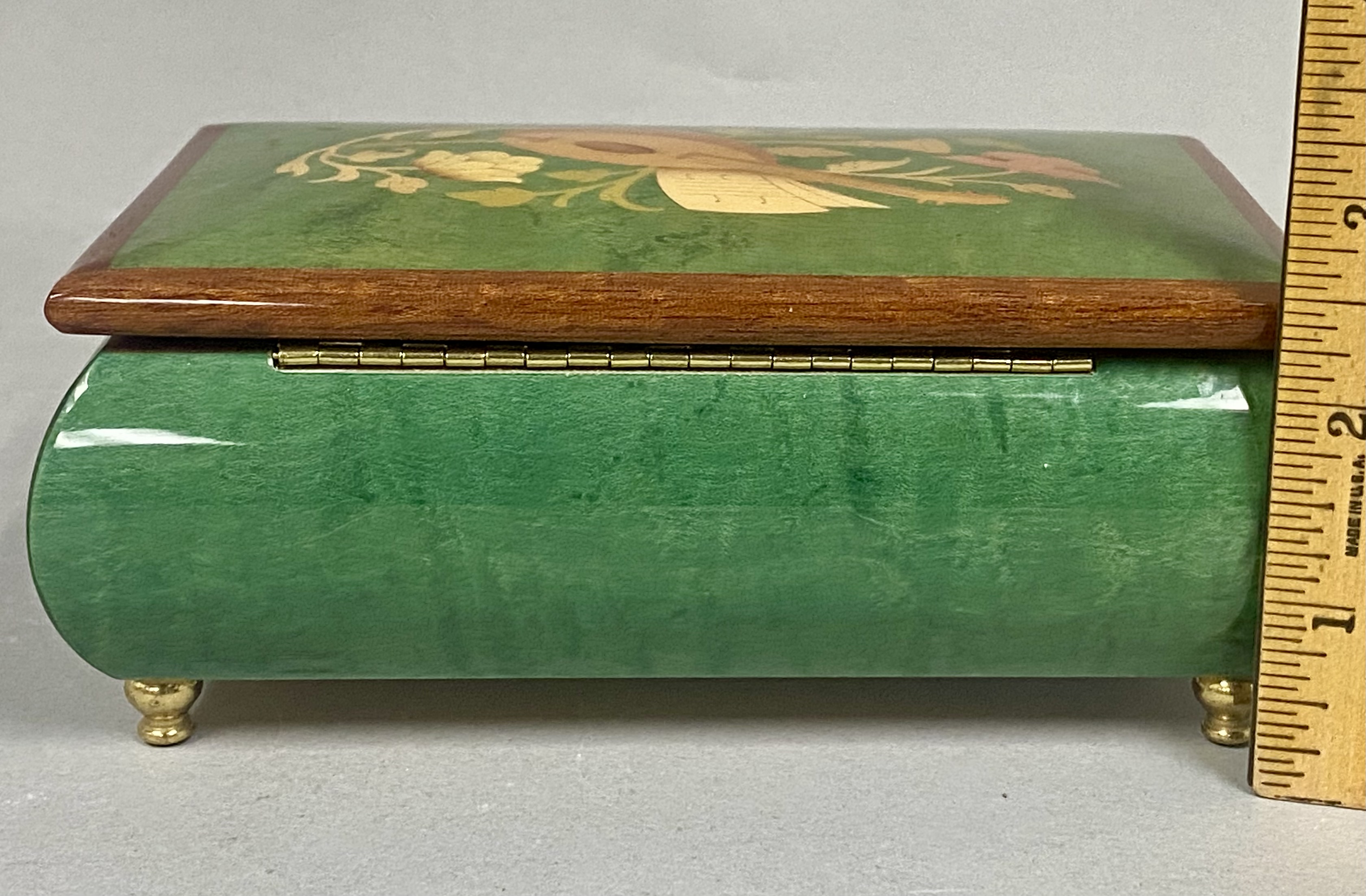 Vintage Italian Inlaid Wooden Music Box