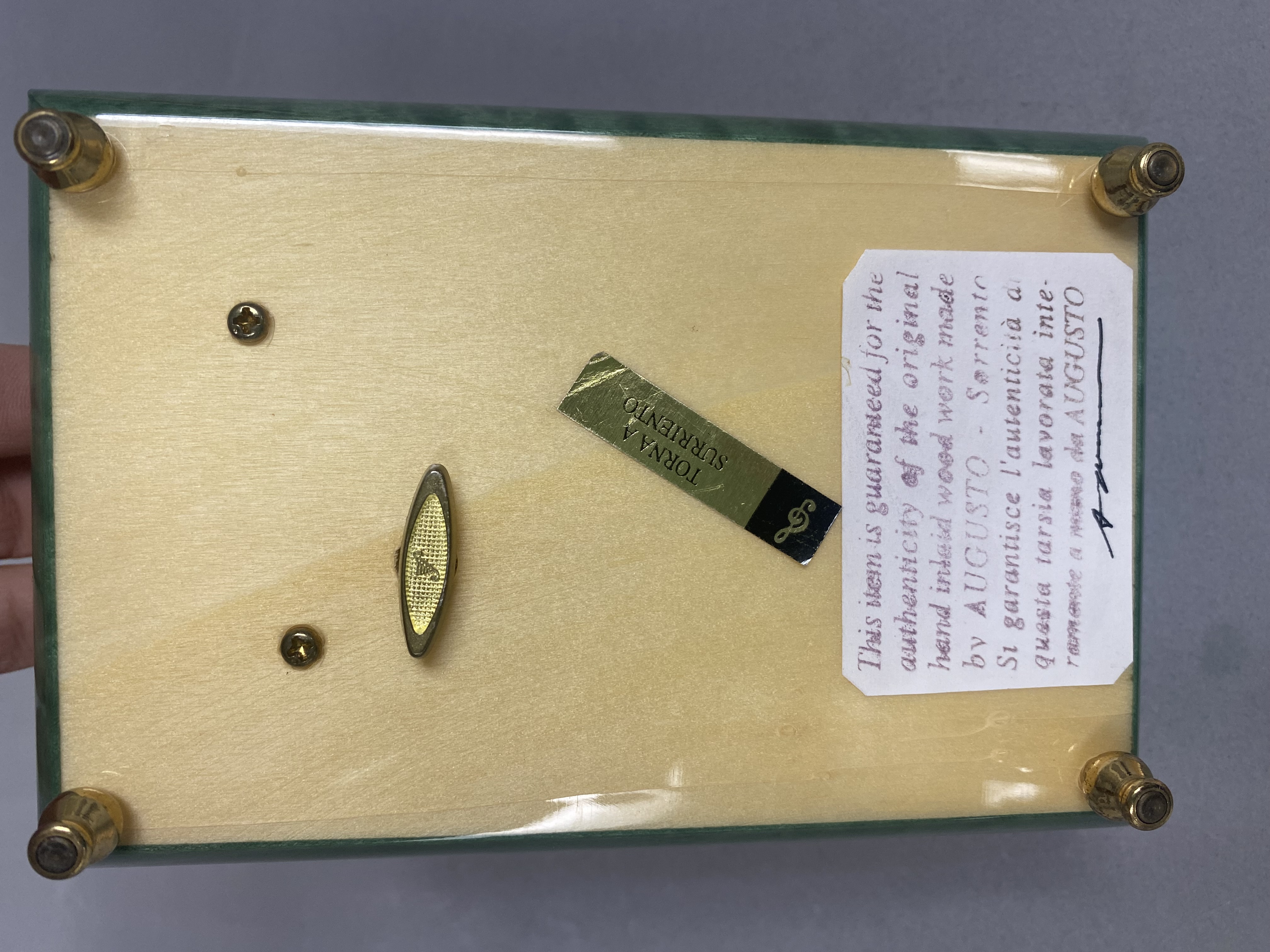 Vintage Italian Inlaid Wooden Music Box