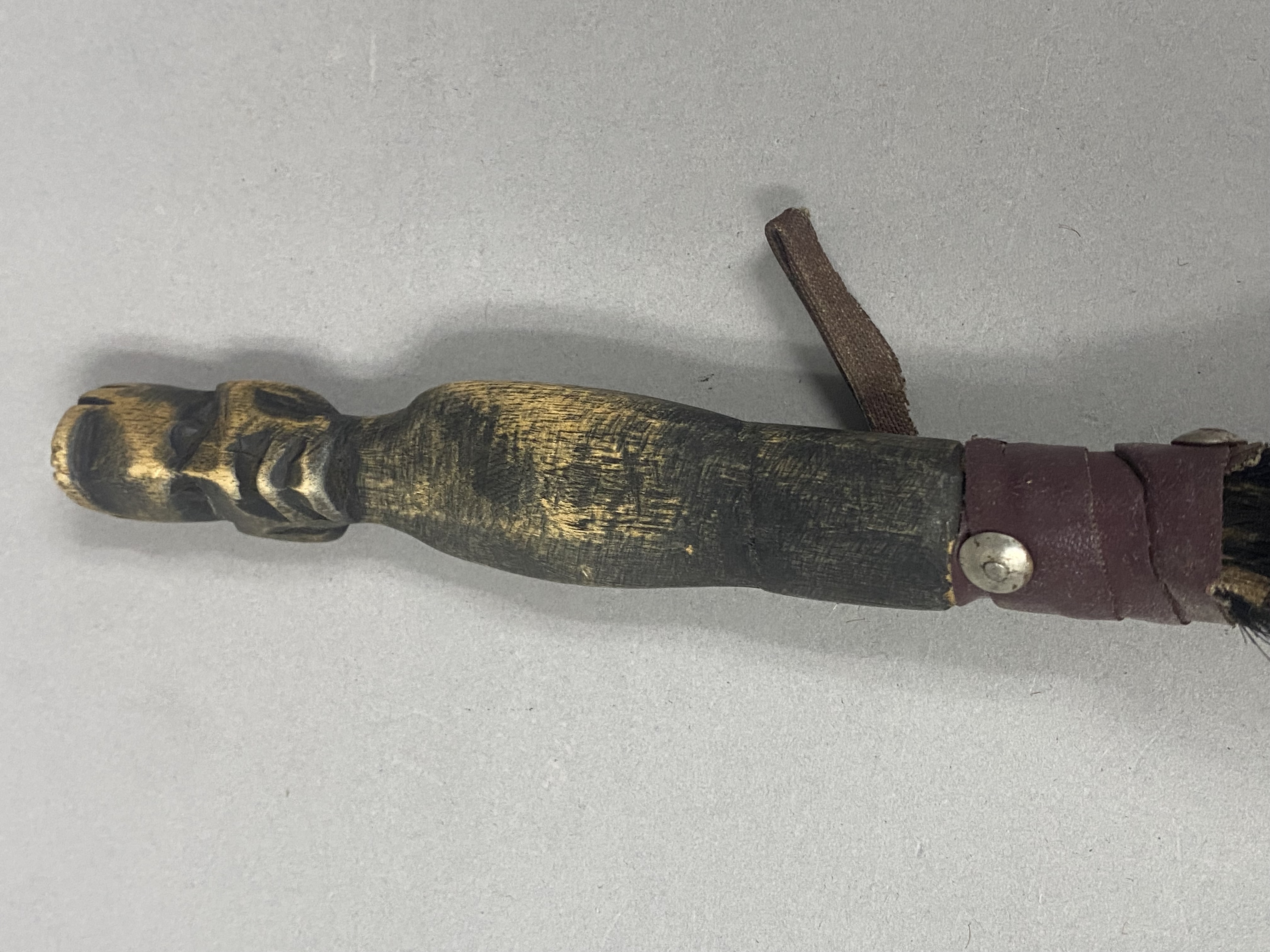 African Nyamwezi Style Beaded Figures and a Ceremonial Flywhisk