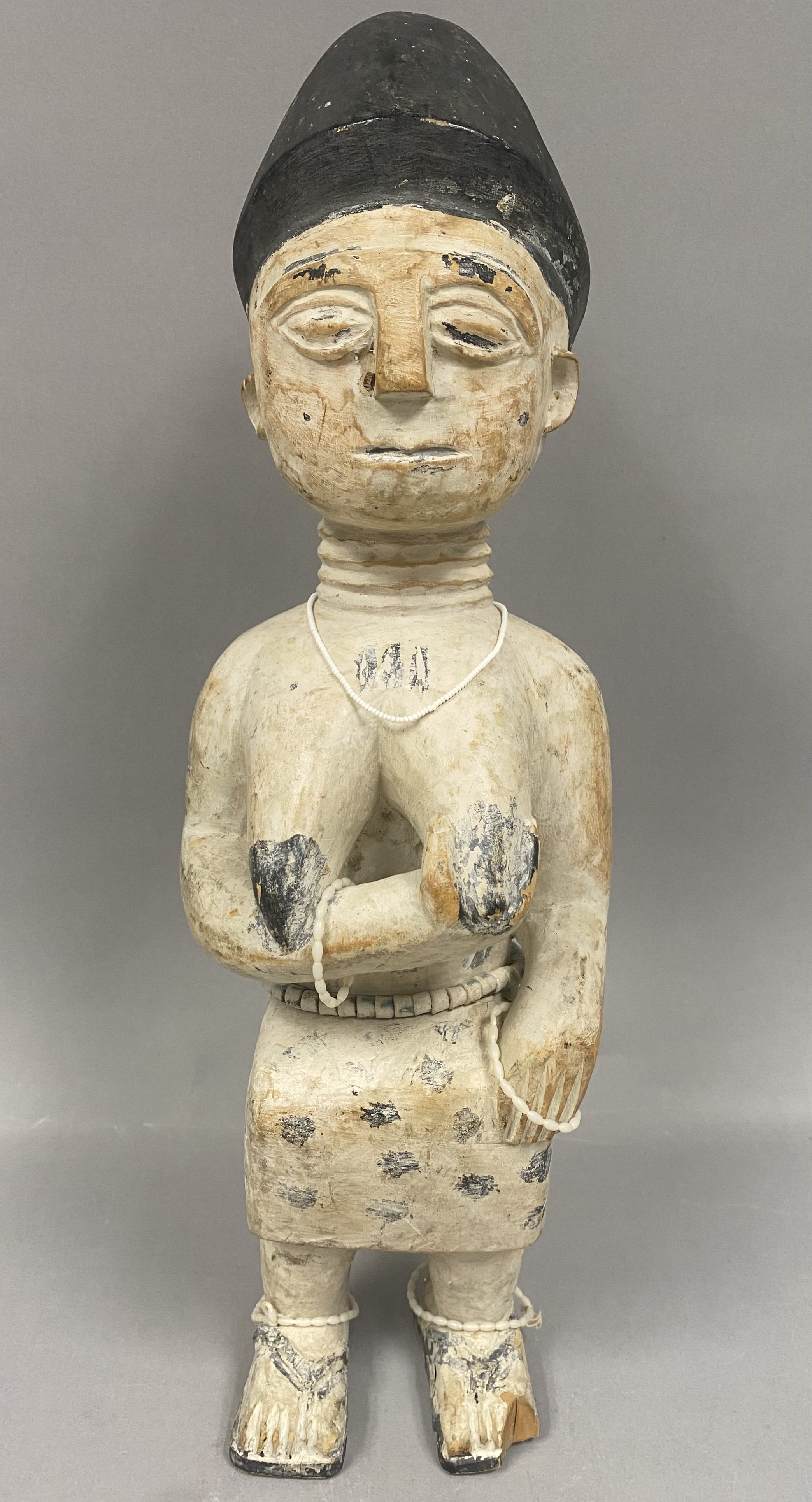 West African Wooden Standing Female Figure