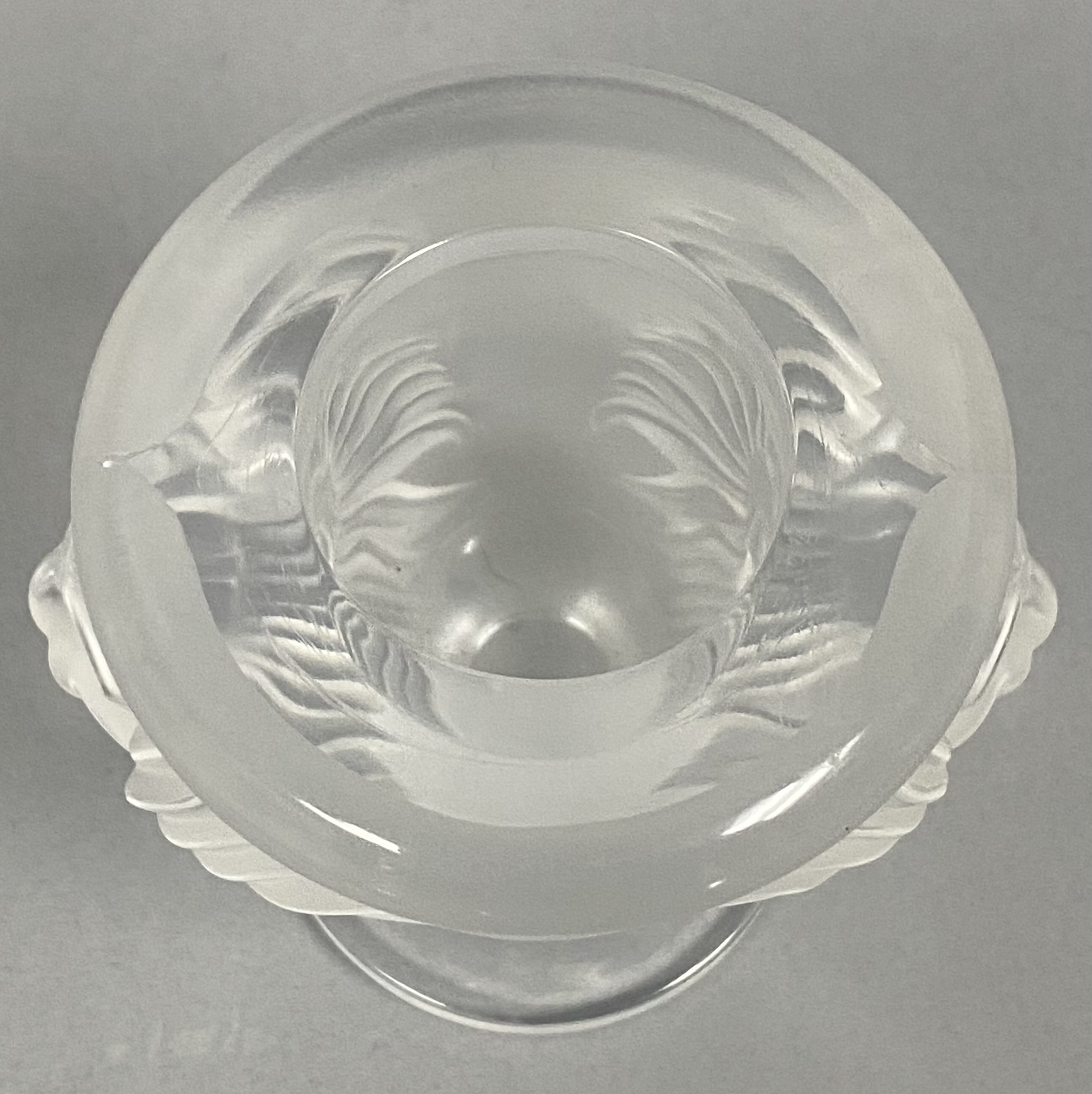 Lalique Tete De Lion Frosted Crystal Vase