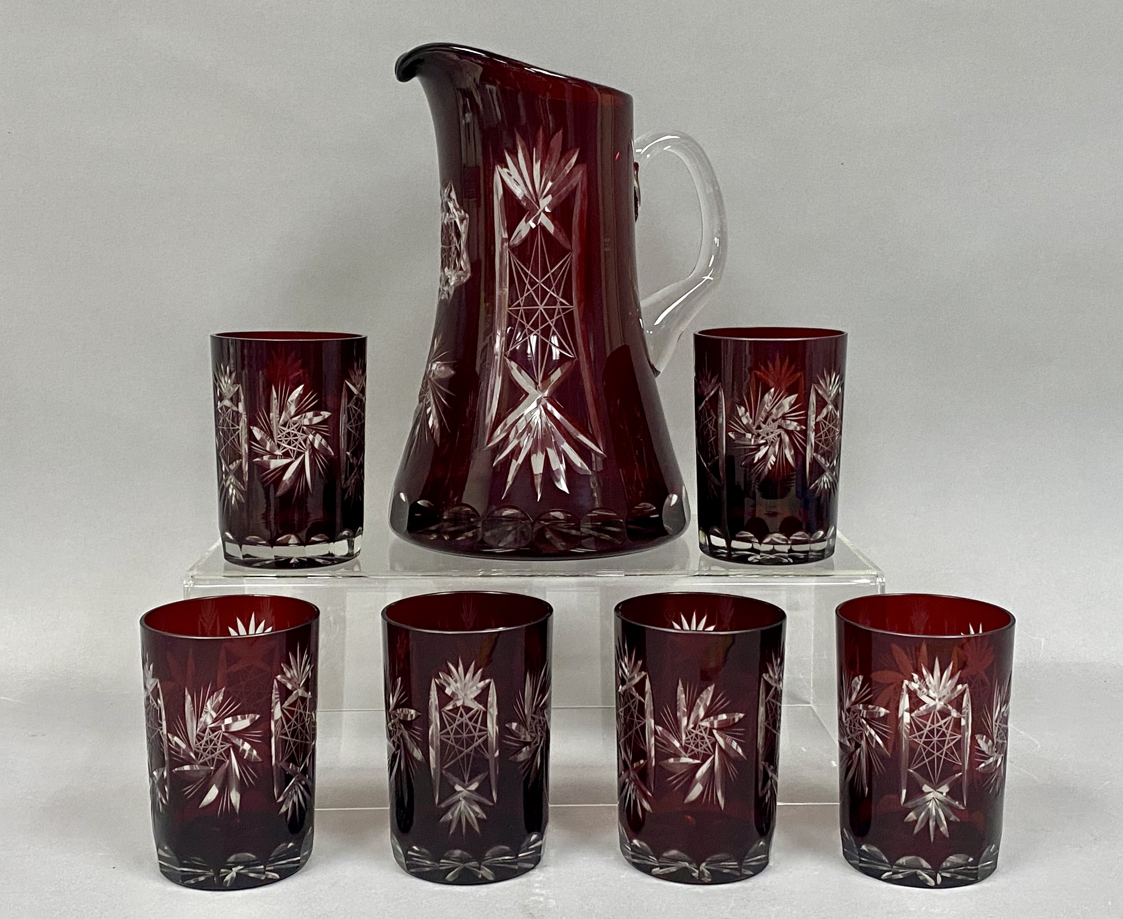 Vintage Bavarian Cut Lead Crystal Lemonade Set