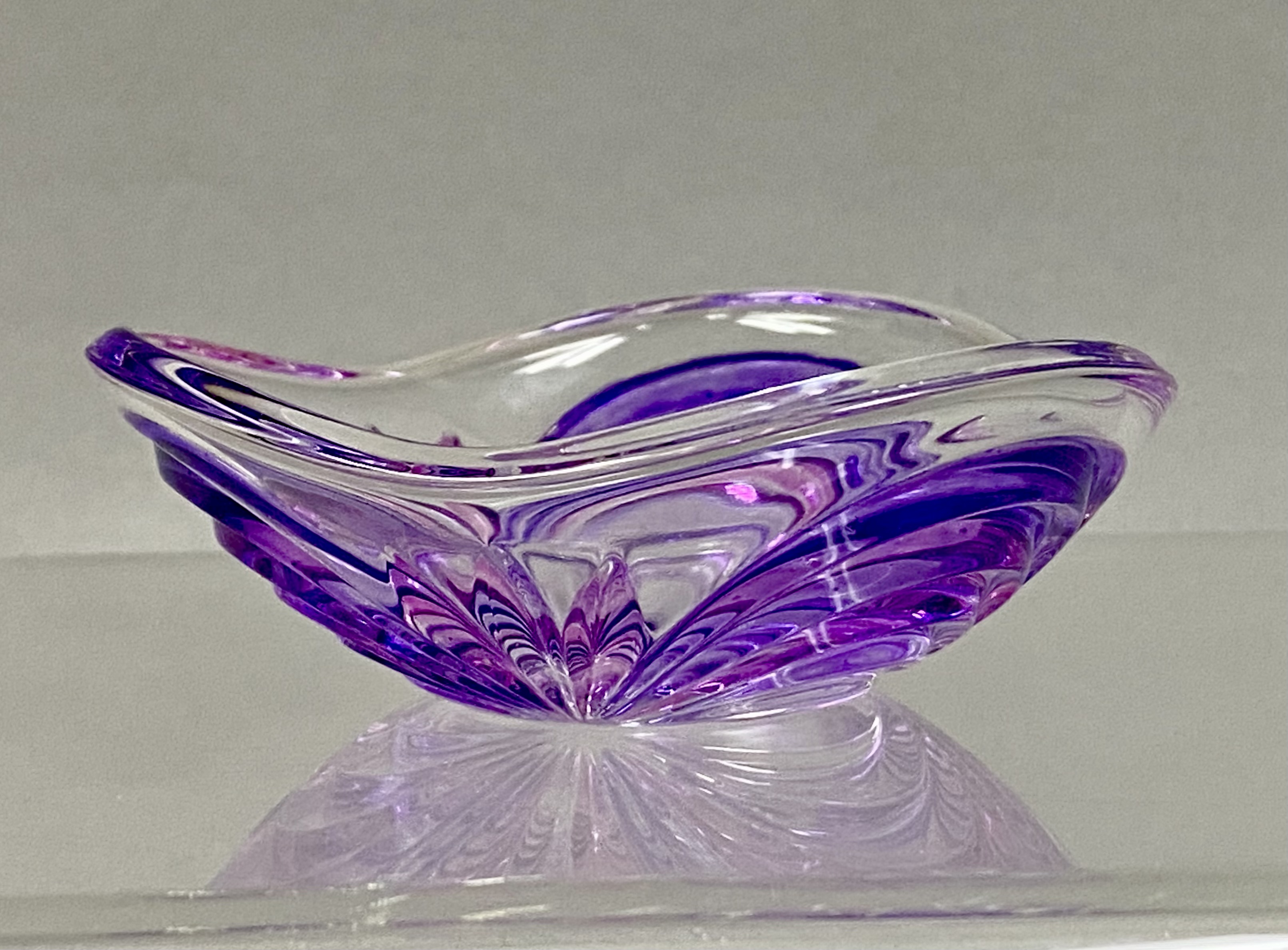 Italian Art Glass Tricorn Trinket Dish
