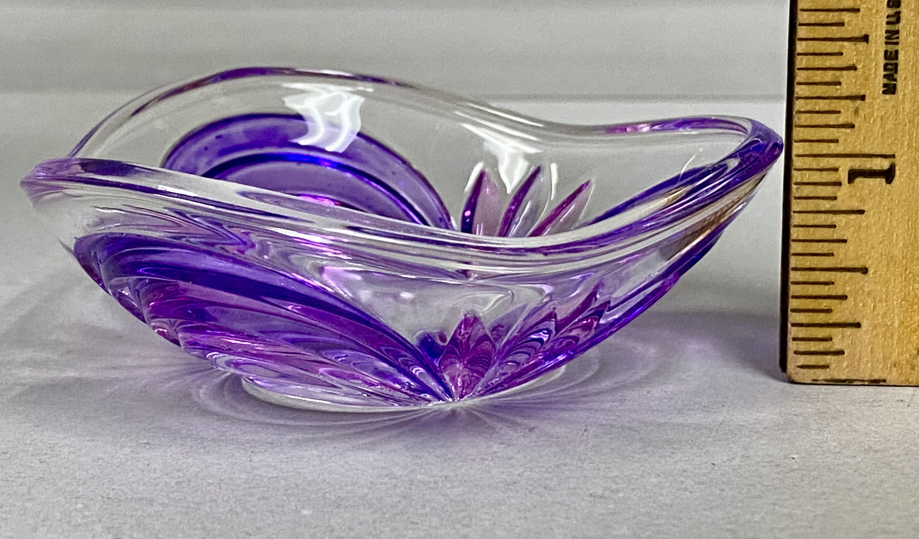 Italian Art Glass Tricorn Trinket Dish