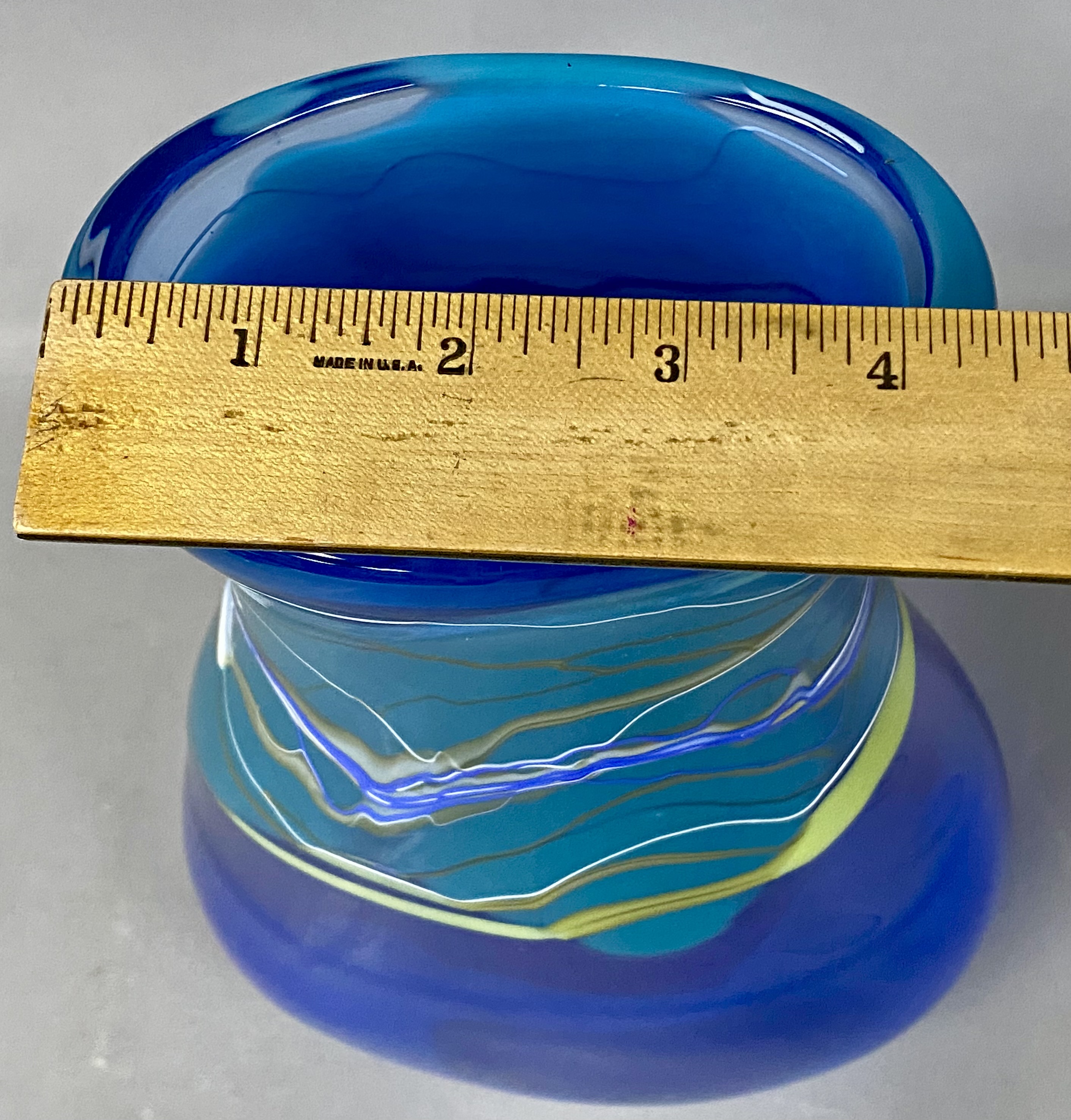 Sharon Kasha Earthglass Arts Signed Hand-Blown Art Glass Landscape Vase 1994
