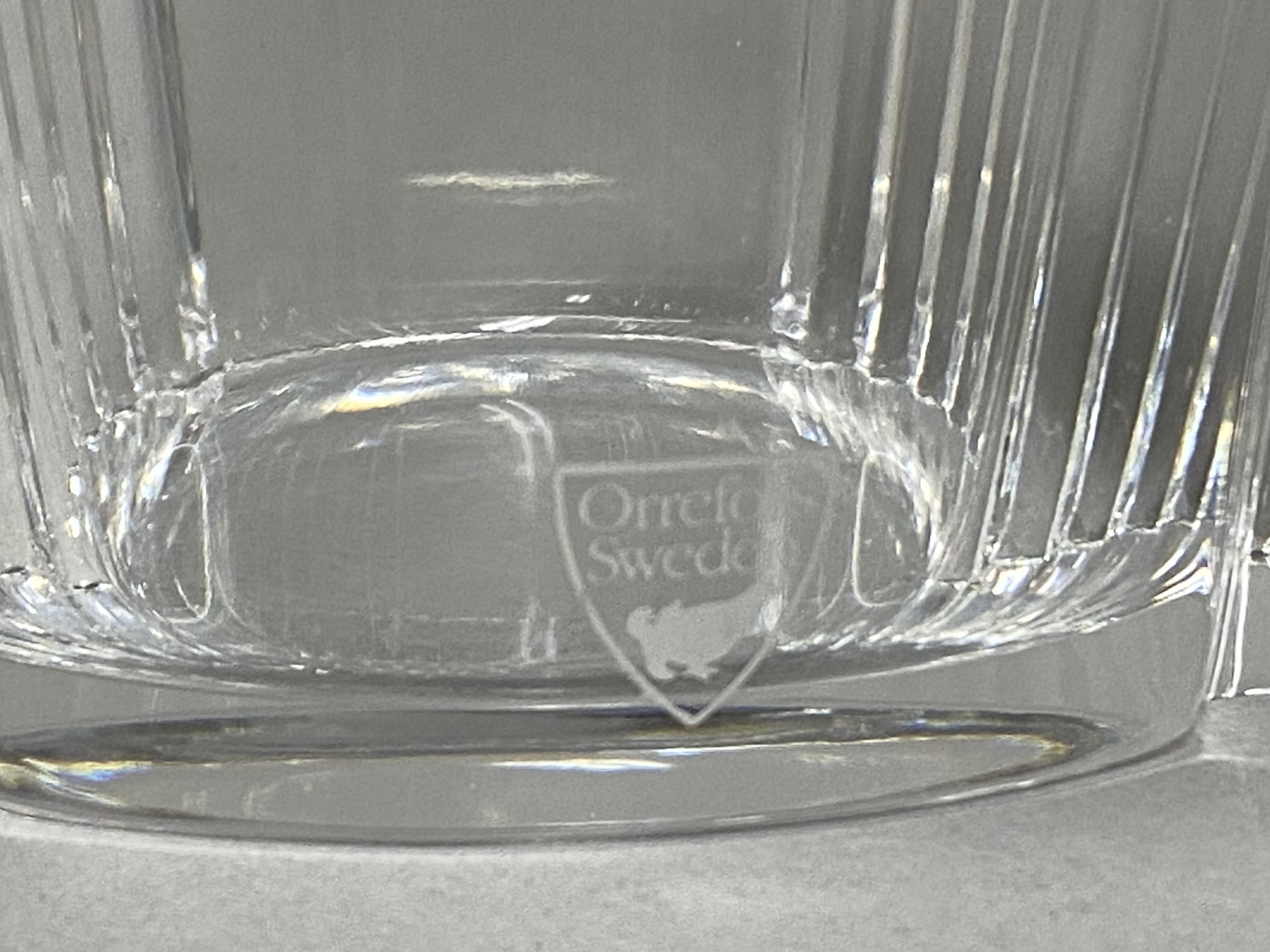 Orrefors Olle Alberius Castle Top Fluted Crystal Vase