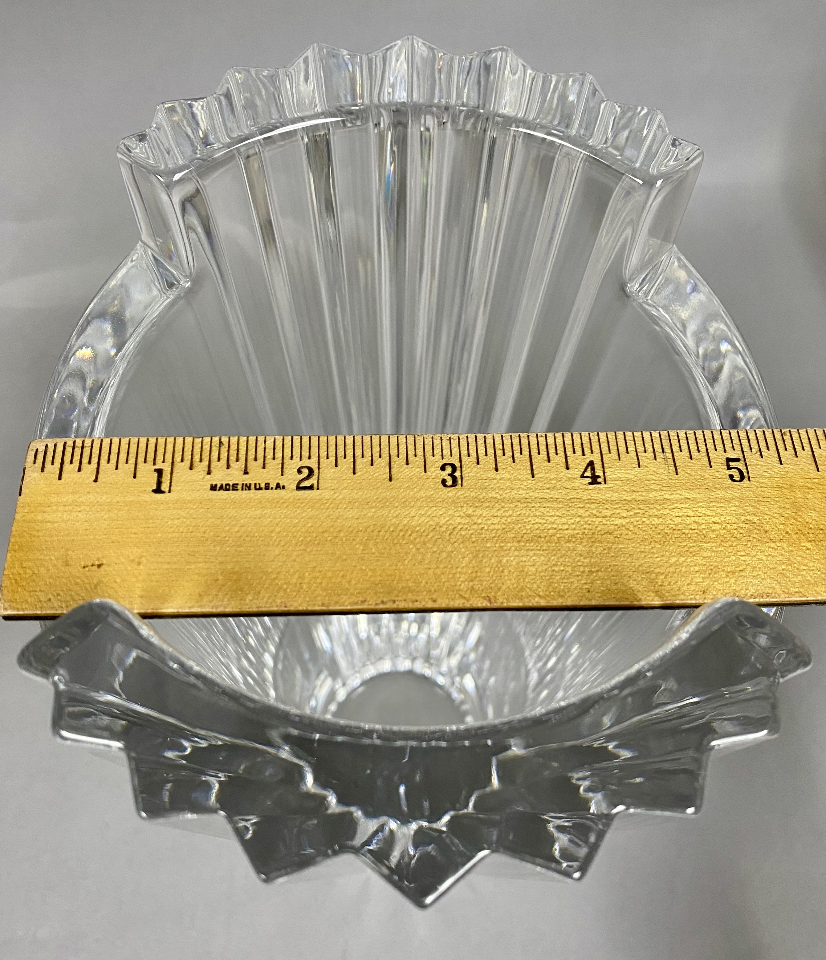 Orrefors Olle Alberius Castle Top Fluted Crystal Vase