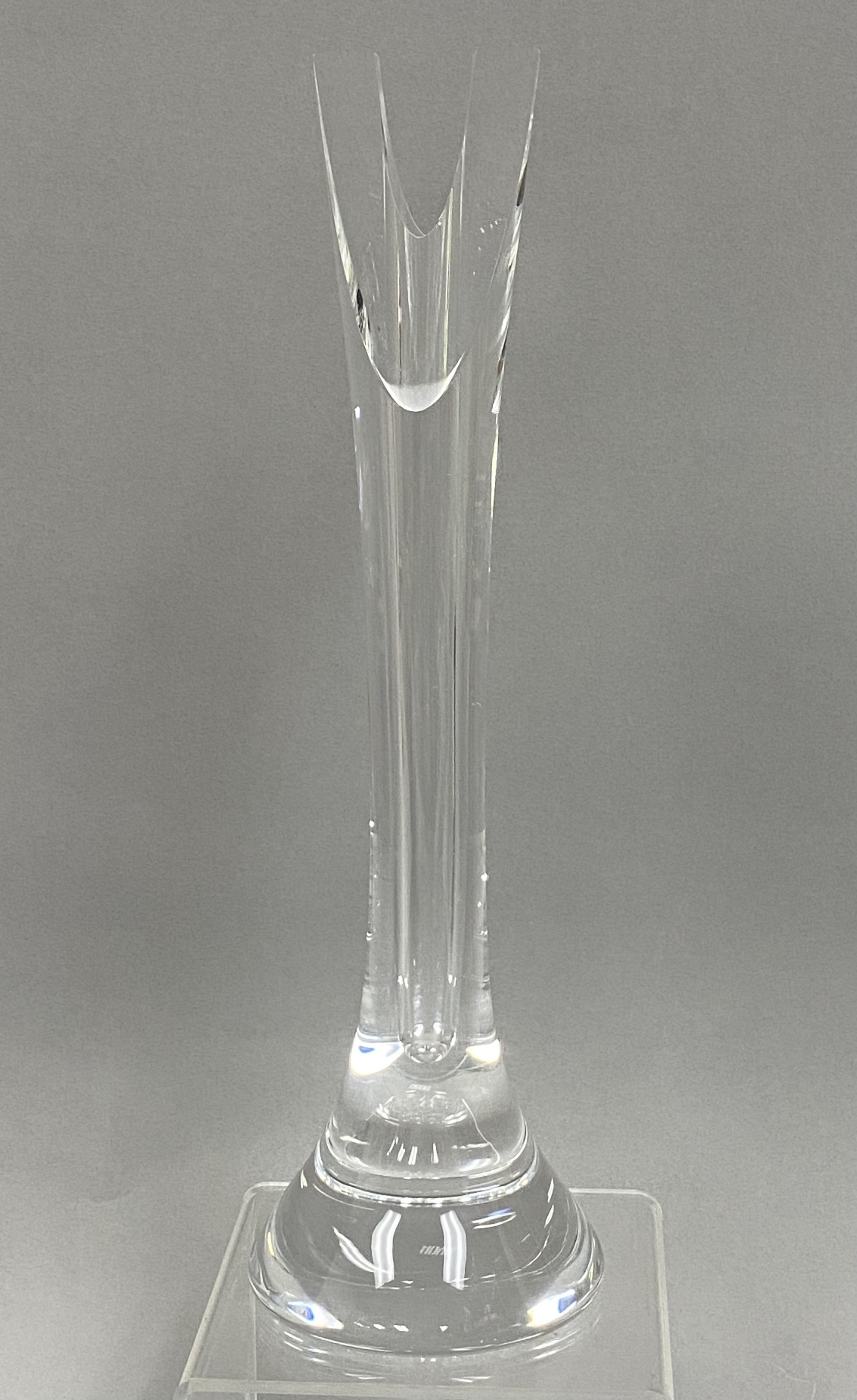 Signed Hoya Japan Art Crystal "Tension" Vase