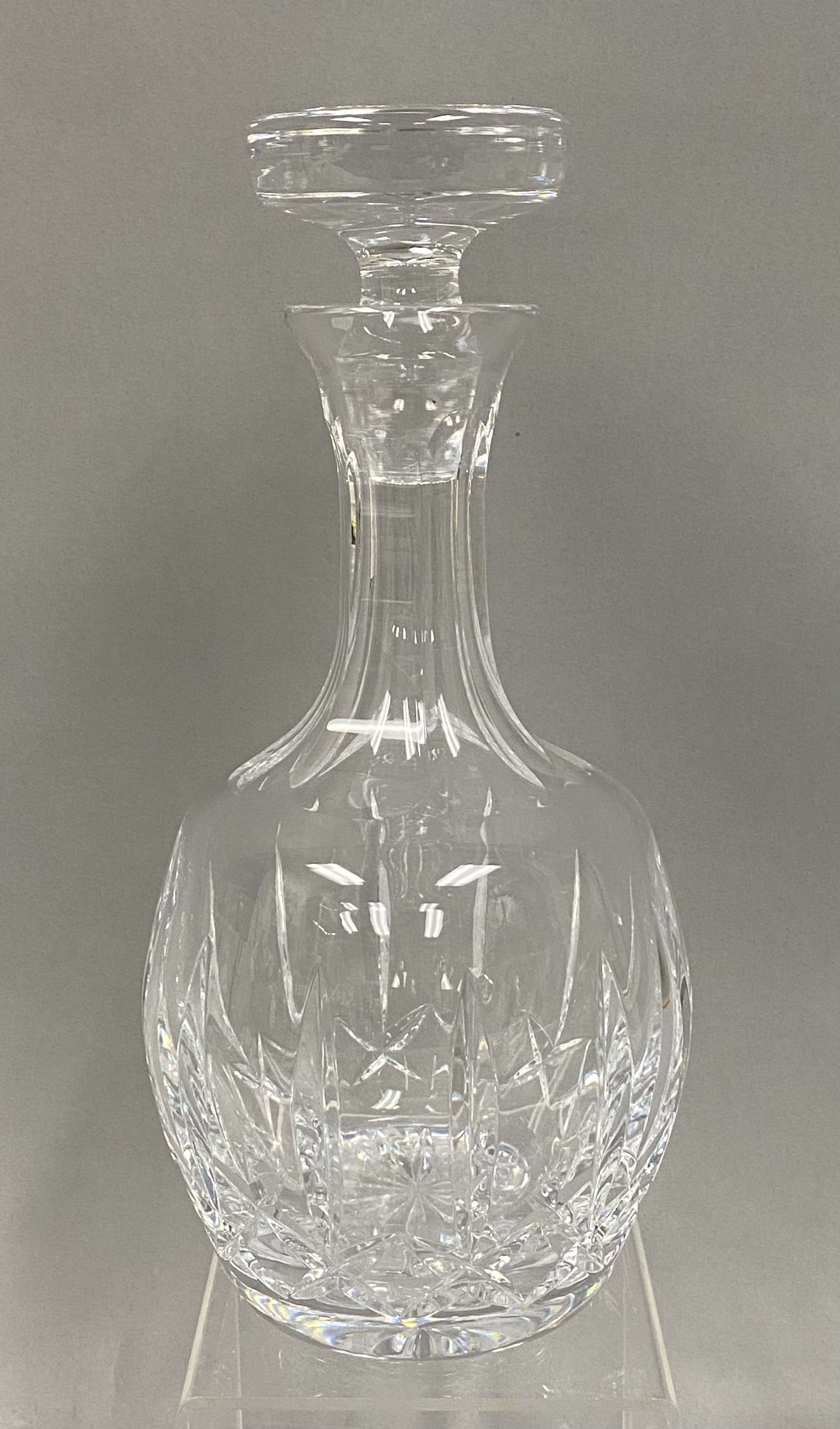 Vintage H. Atlantis Lead Crystal Diamond Cut Decanter