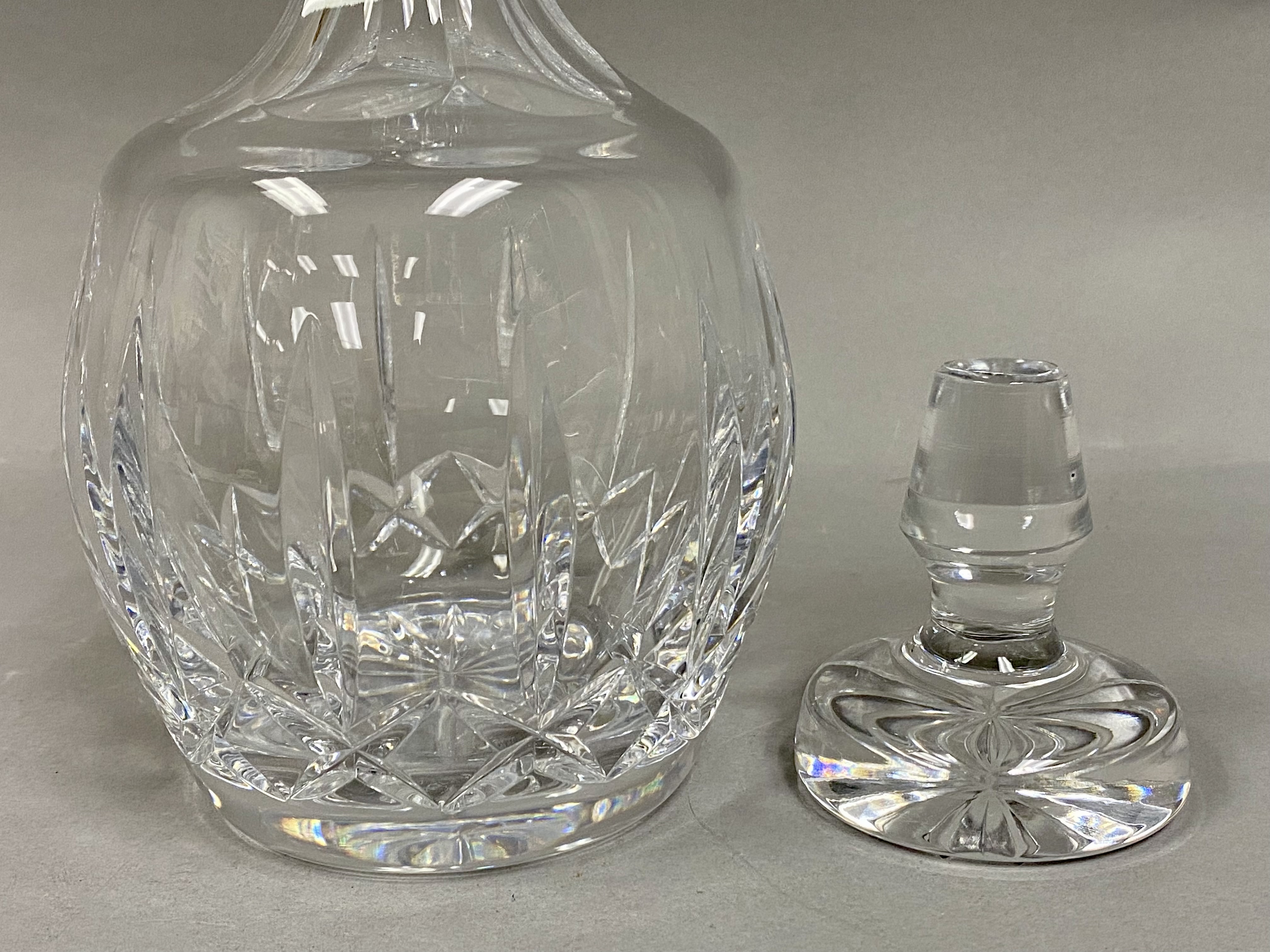 Vintage H. Atlantis Lead Crystal Diamond Cut Decanter