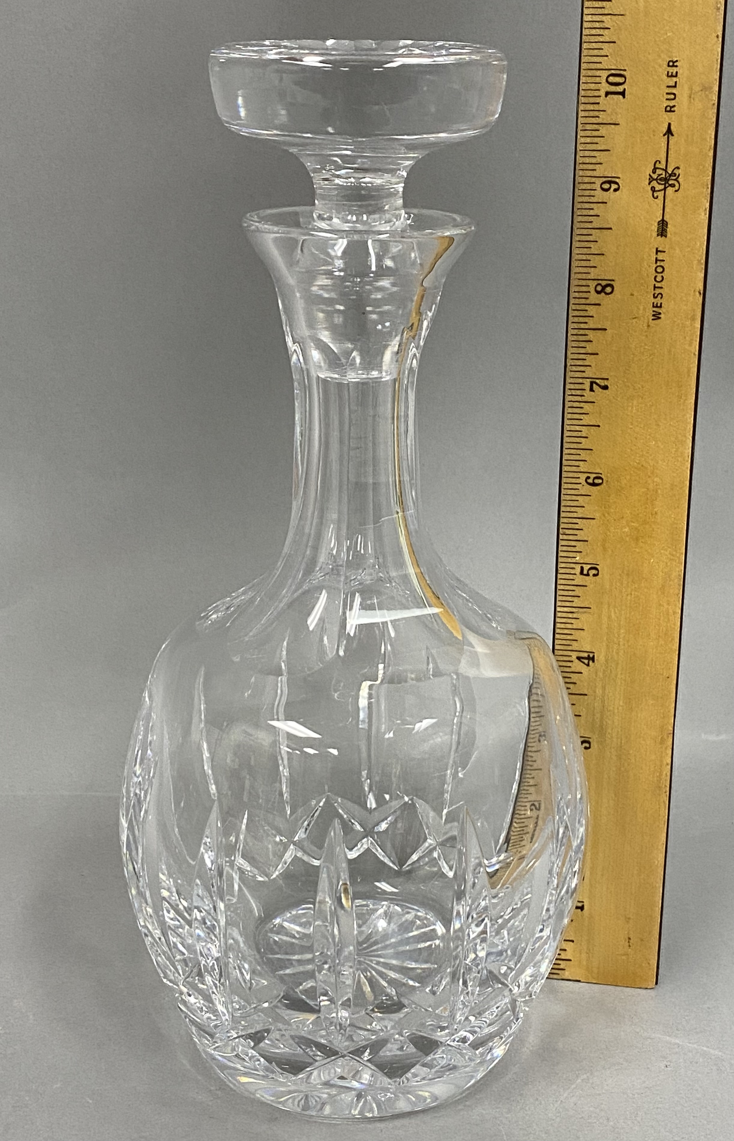 Vintage H. Atlantis Lead Crystal Diamond Cut Decanter