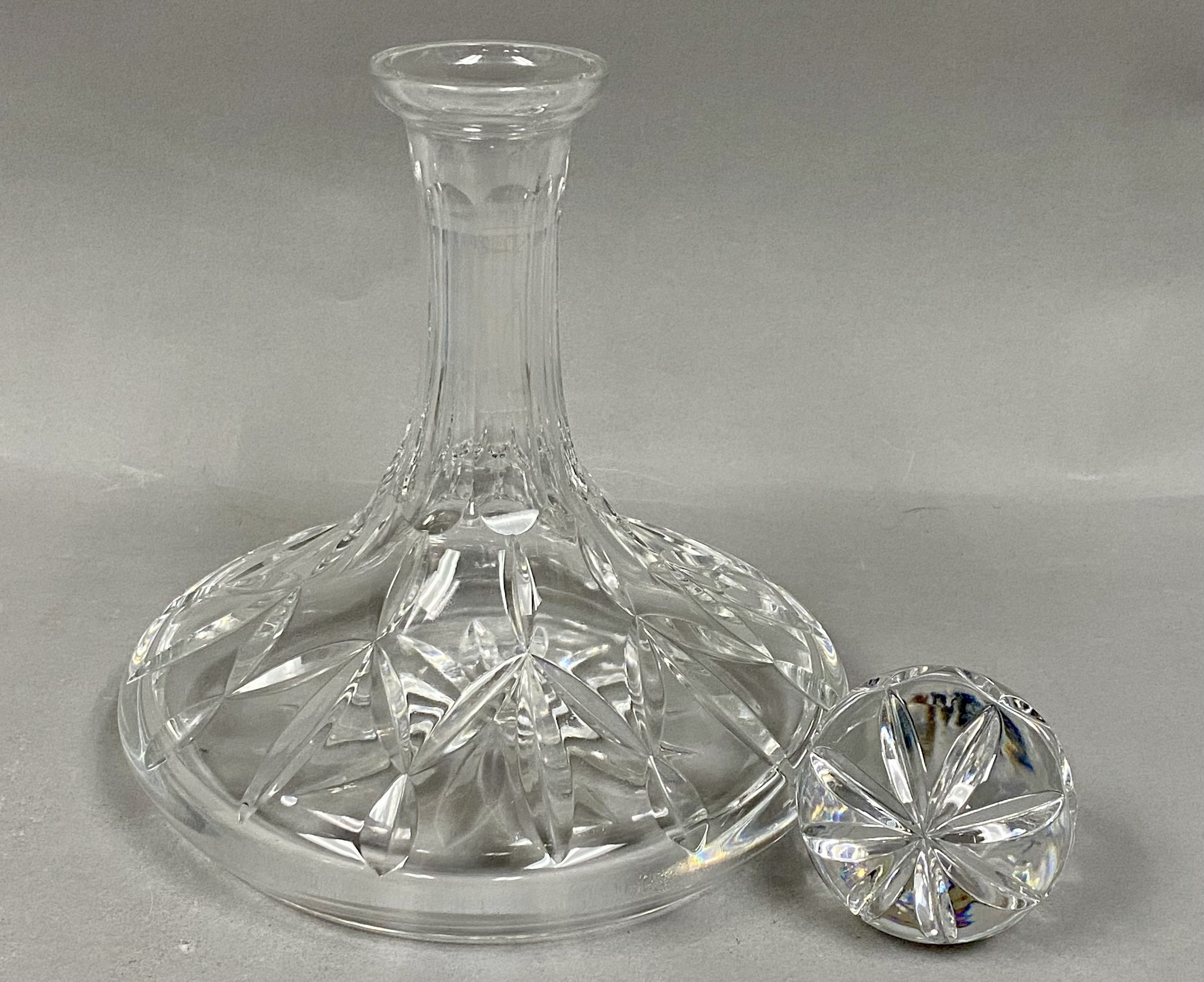 Vintage Crystal Ship’s Diamond Cut Decanter