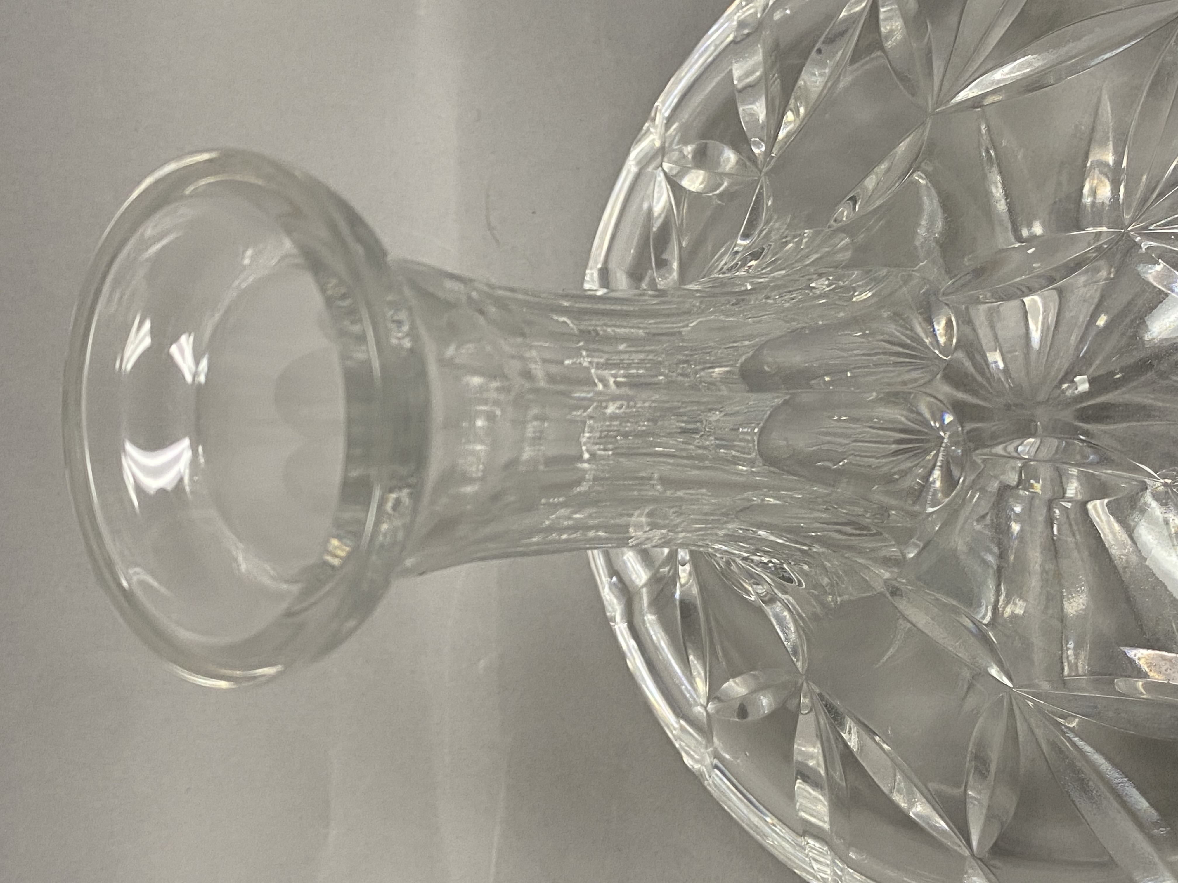 Vintage Crystal Ship’s Diamond Cut Decanter