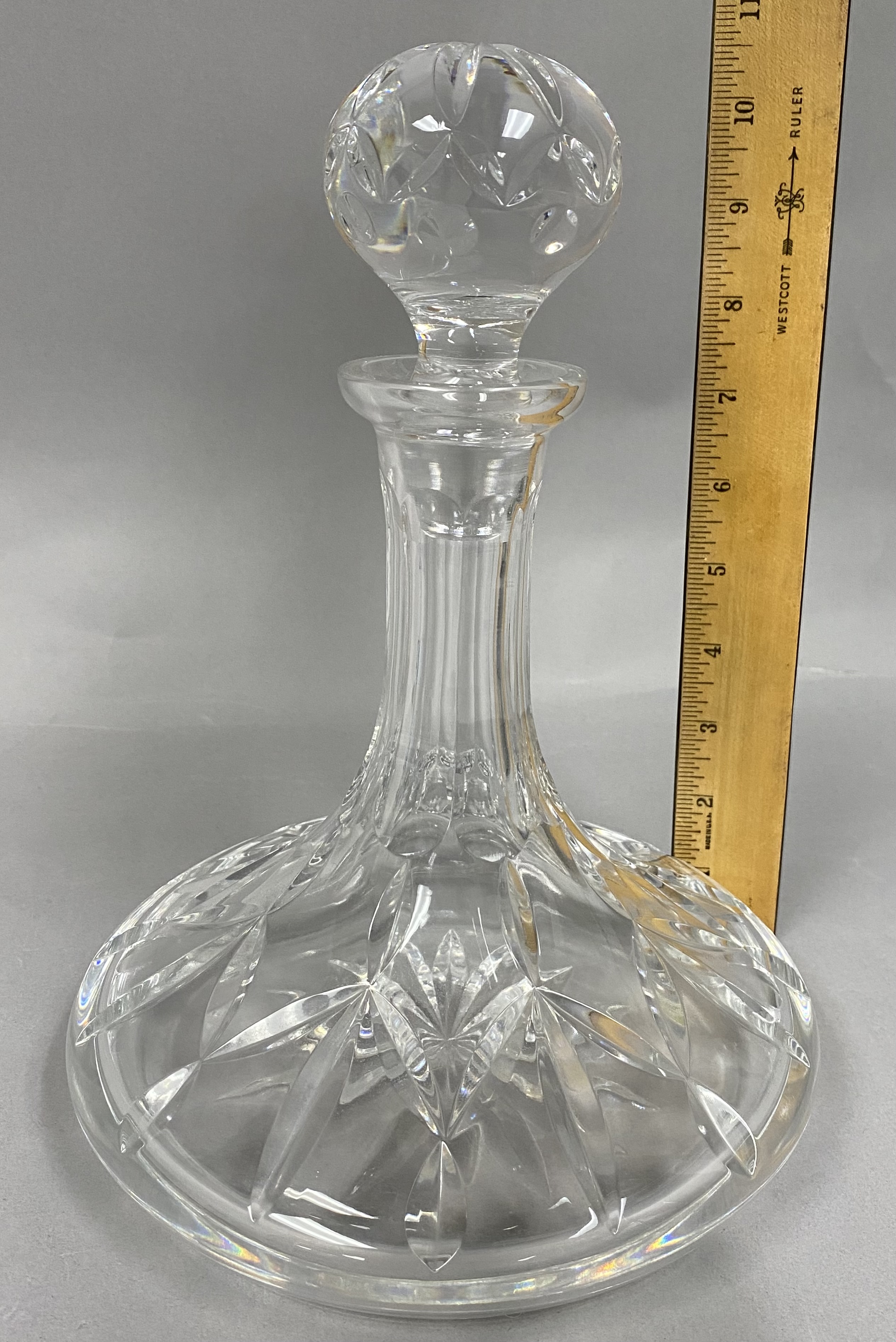 Vintage Crystal Ship’s Diamond Cut Decanter