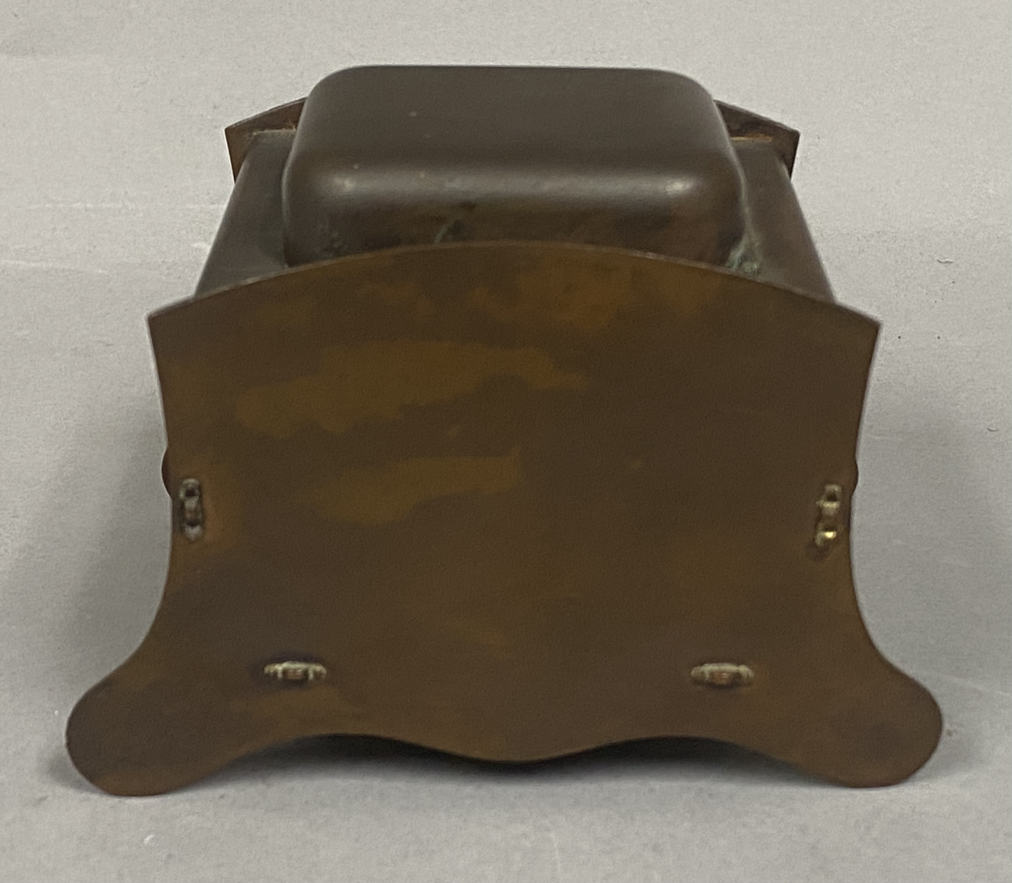 Arts & Crafts Copper Inkwell with Glass Insert