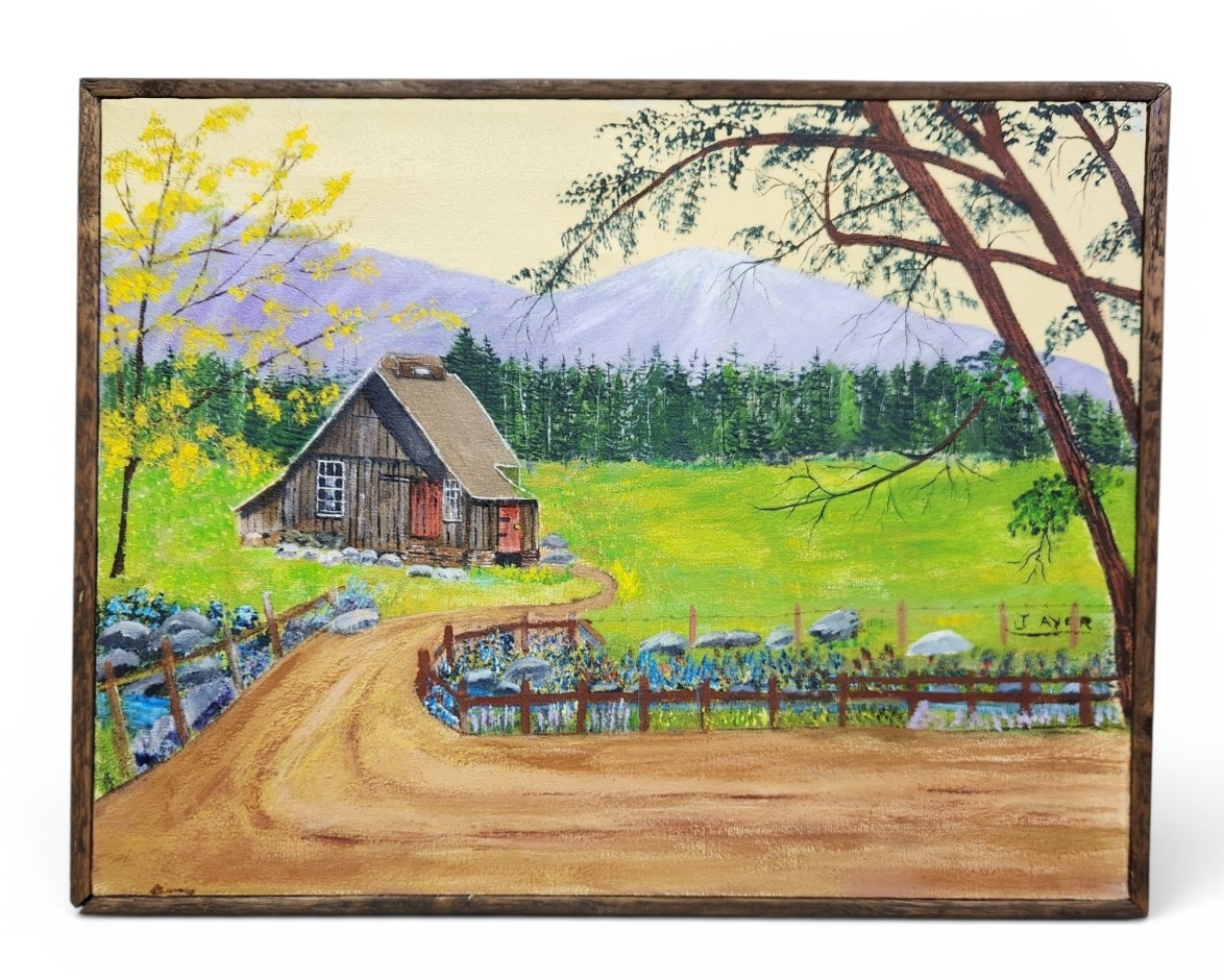 J Ayer Mountain Landscape Oil on Canvas