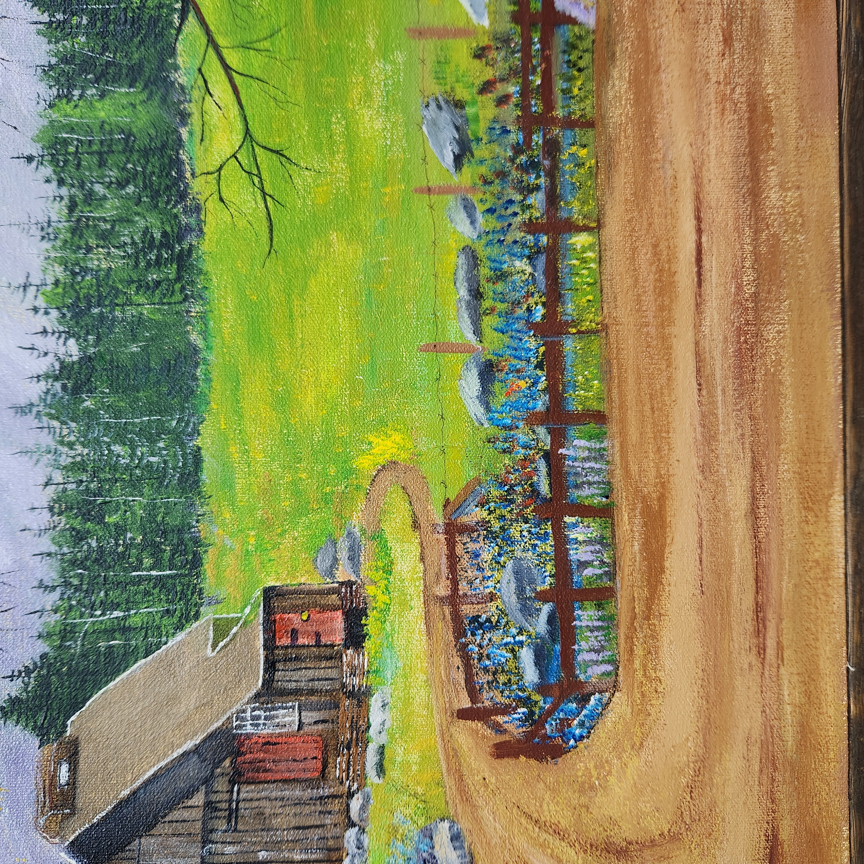 J Ayer Mountain Landscape Oil on Canvas