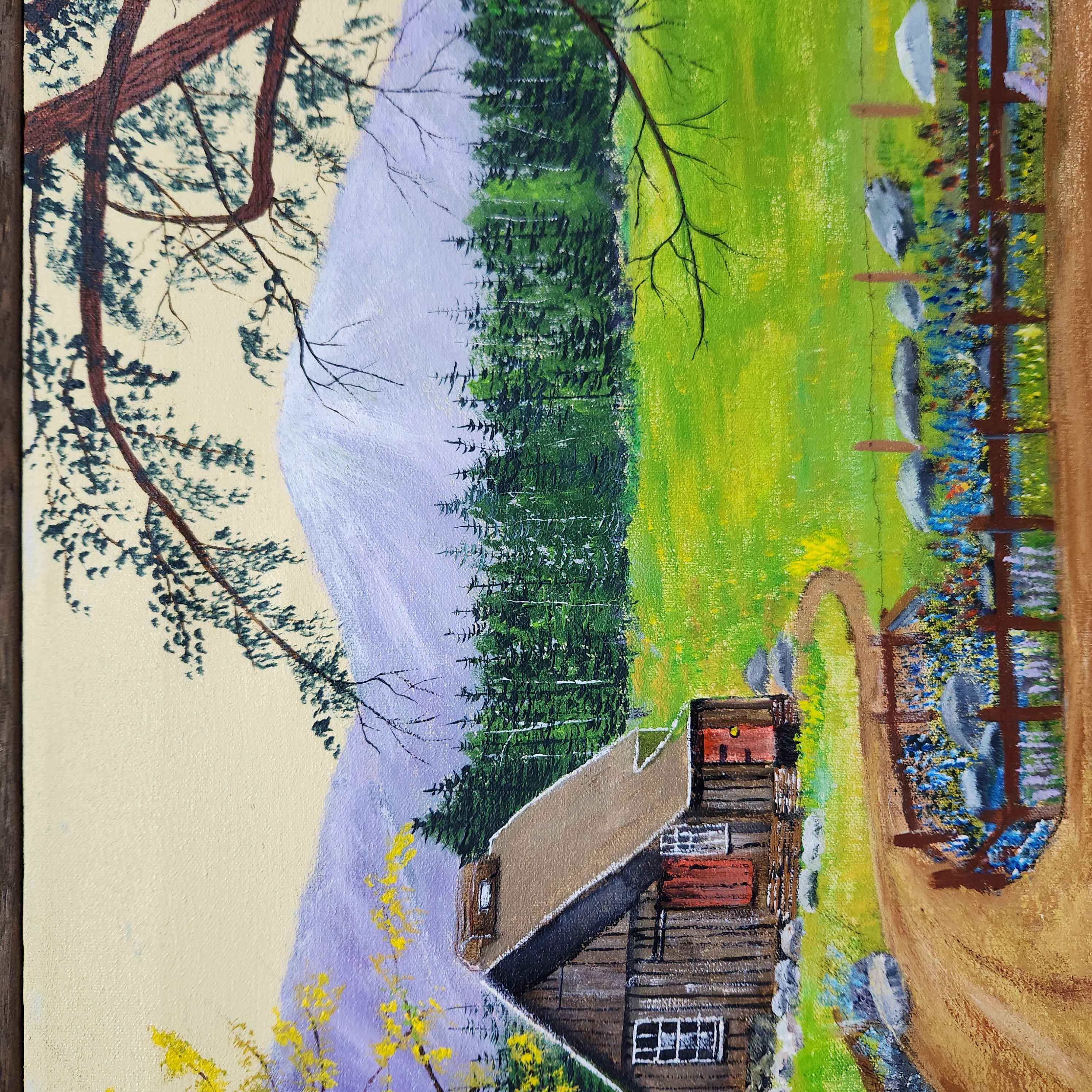 J Ayer Mountain Landscape Oil on Canvas