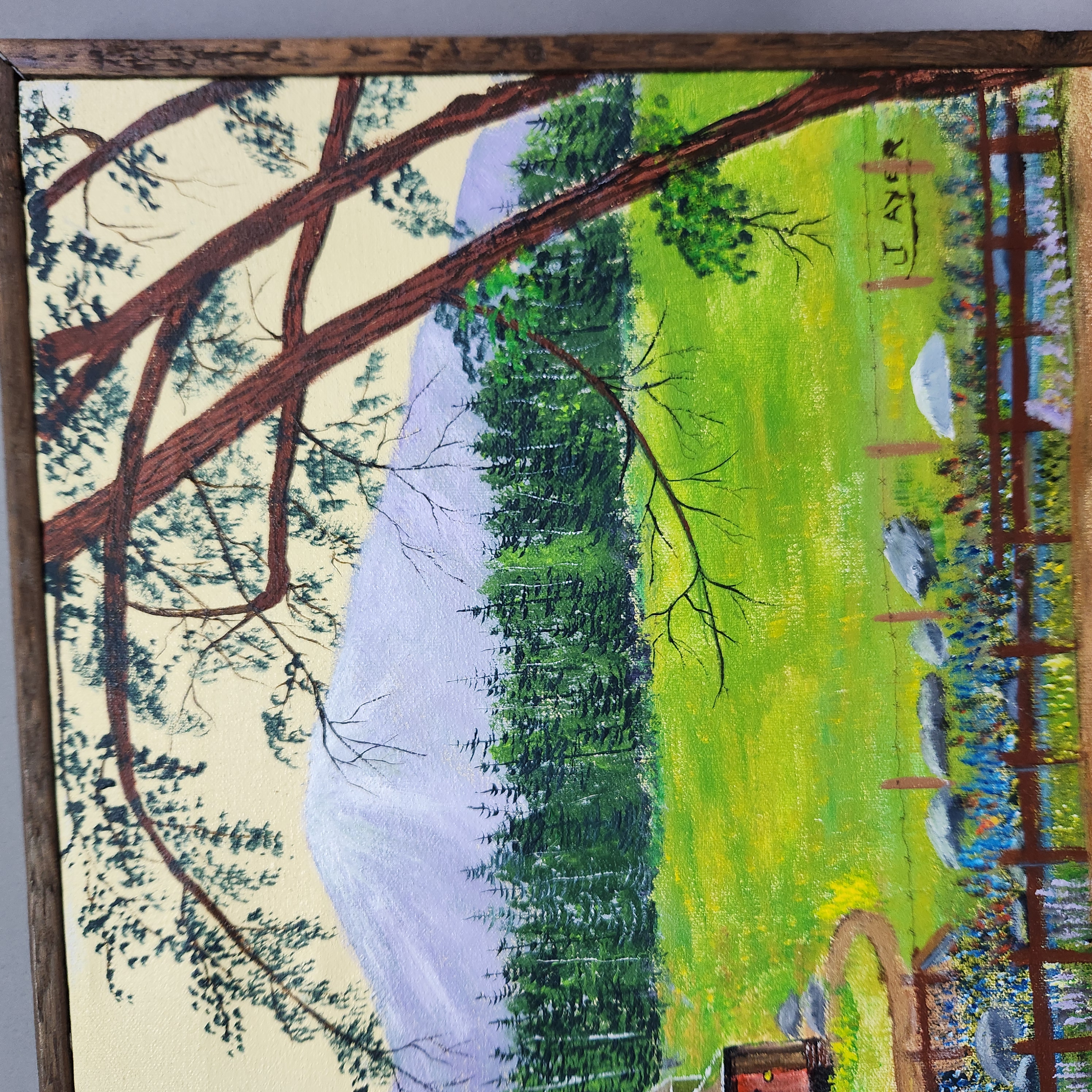 J Ayer Mountain Landscape Oil on Canvas
