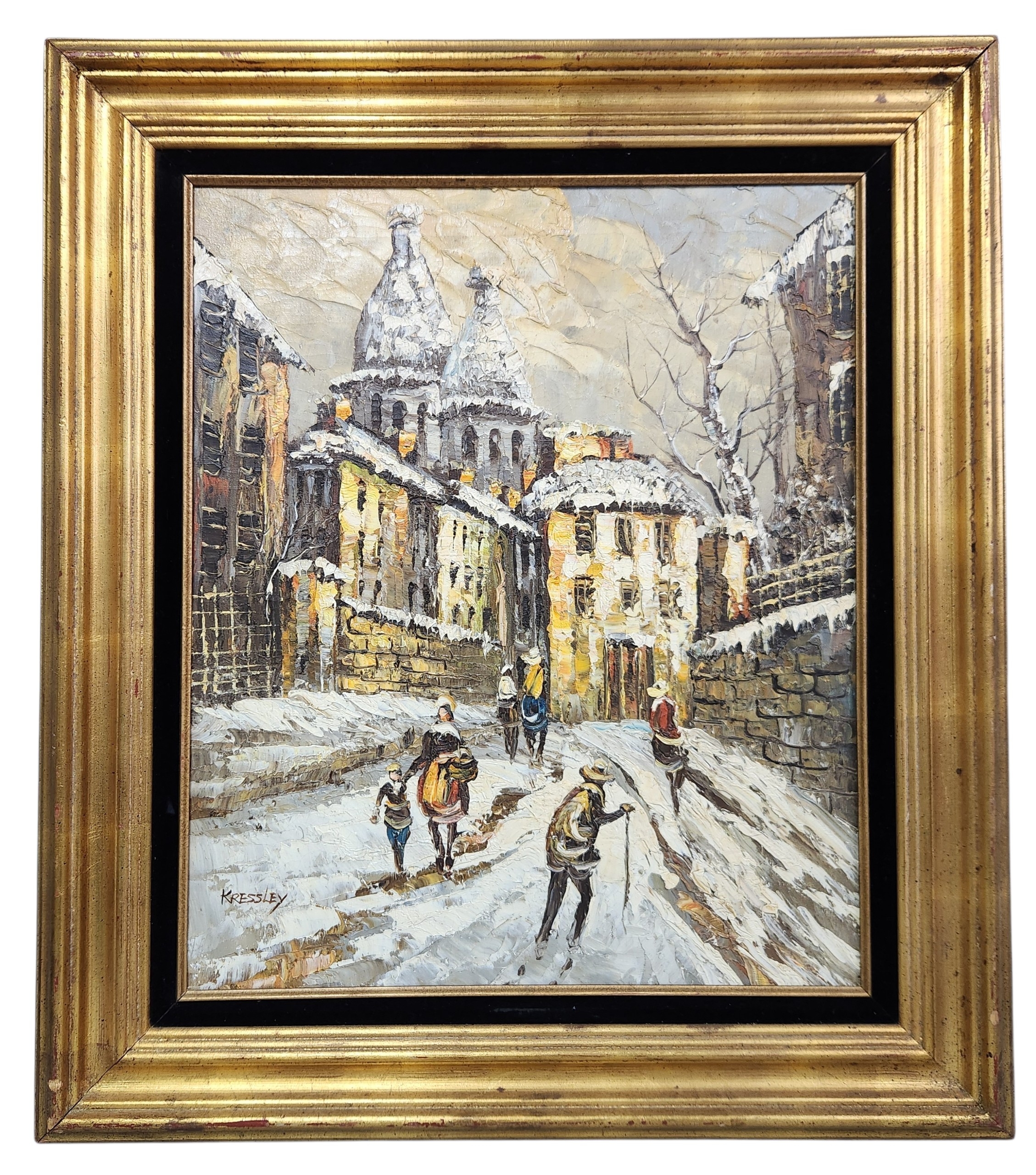 Kressley Snow Scene Oil Painting