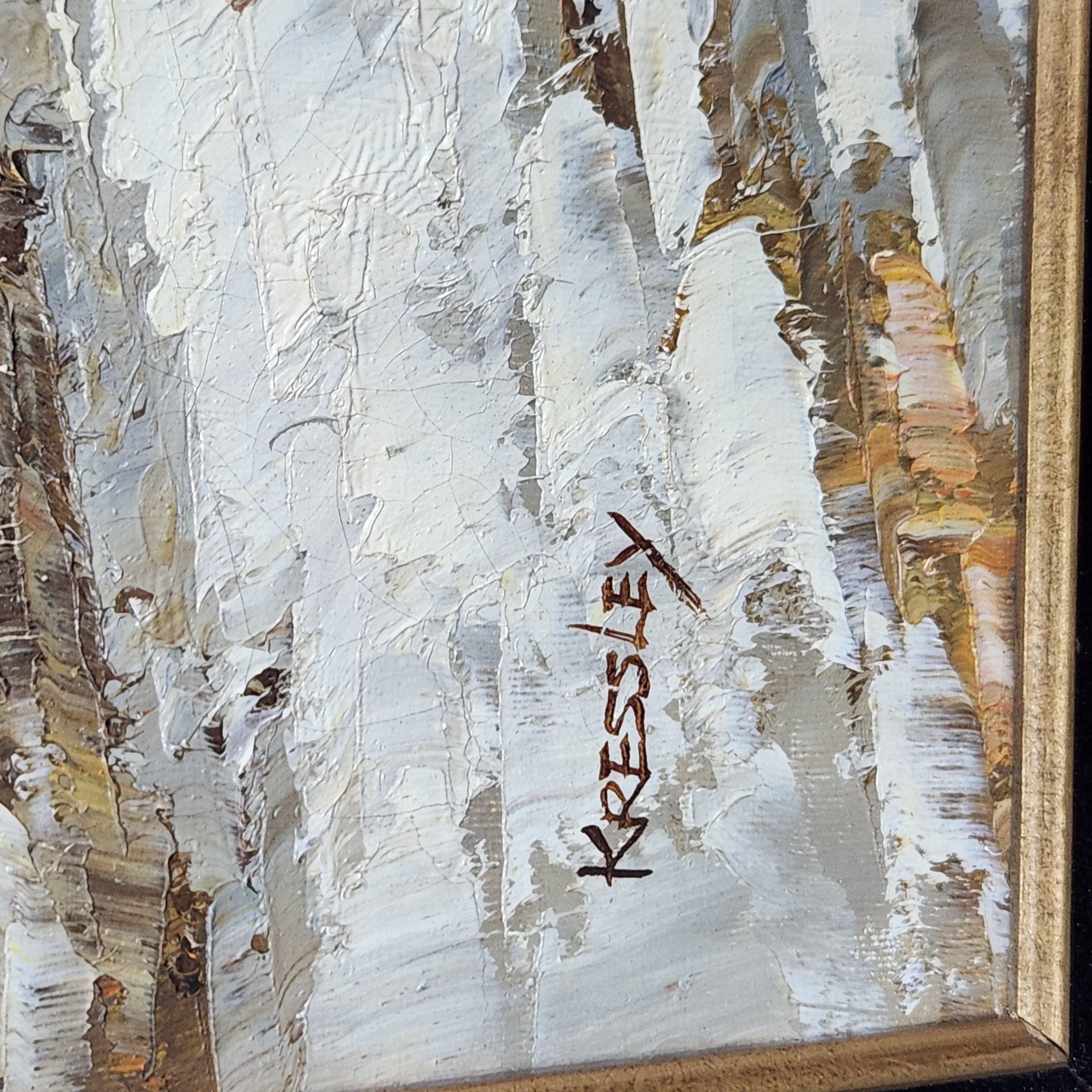 Kressley Snow Scene Oil Painting