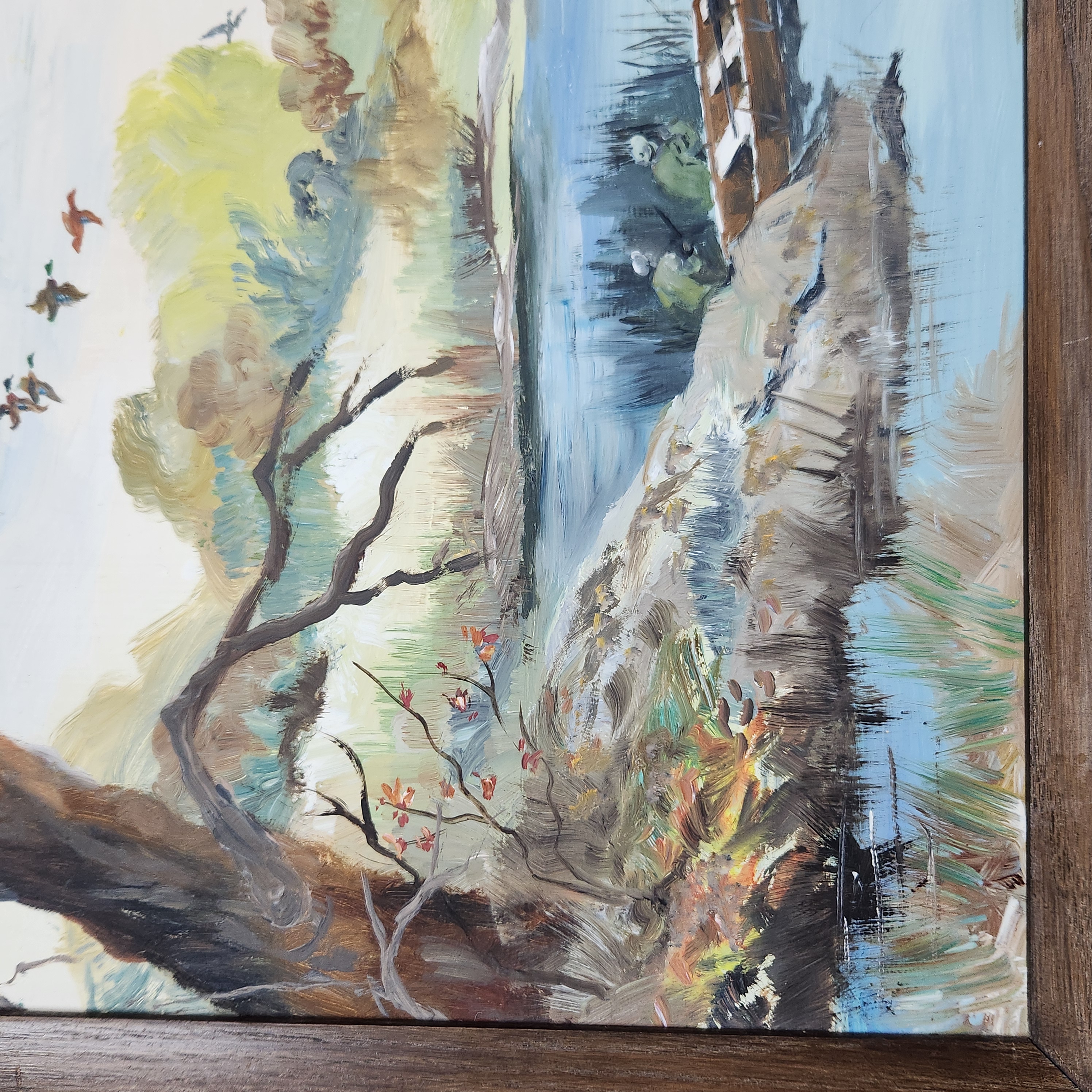 Pauline Harris Duck Hunting in MI Oil on Wood