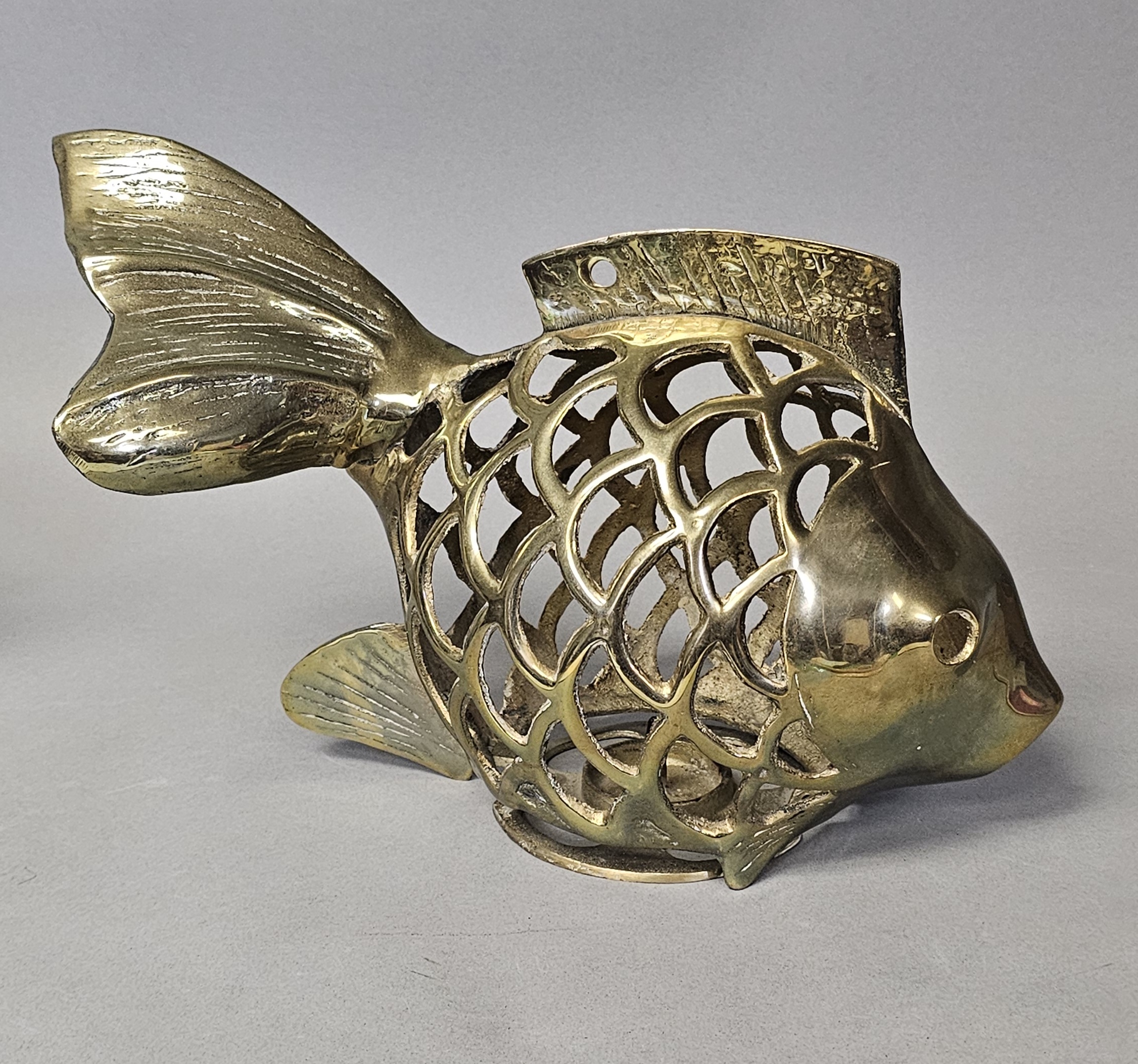 Rosenthal-Netter Brass Fish Candle Lantern