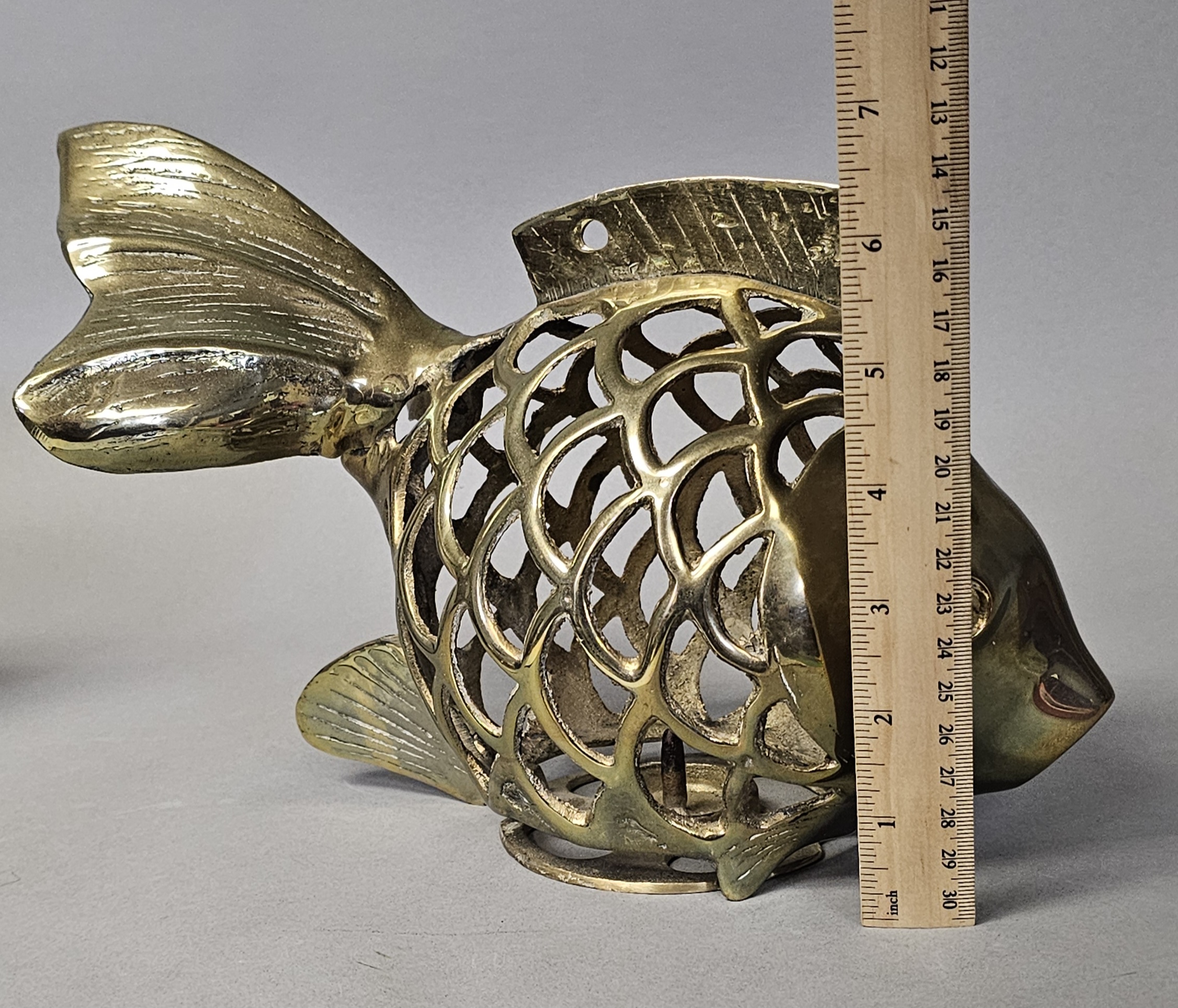 Rosenthal-Netter Brass Fish Candle Lantern