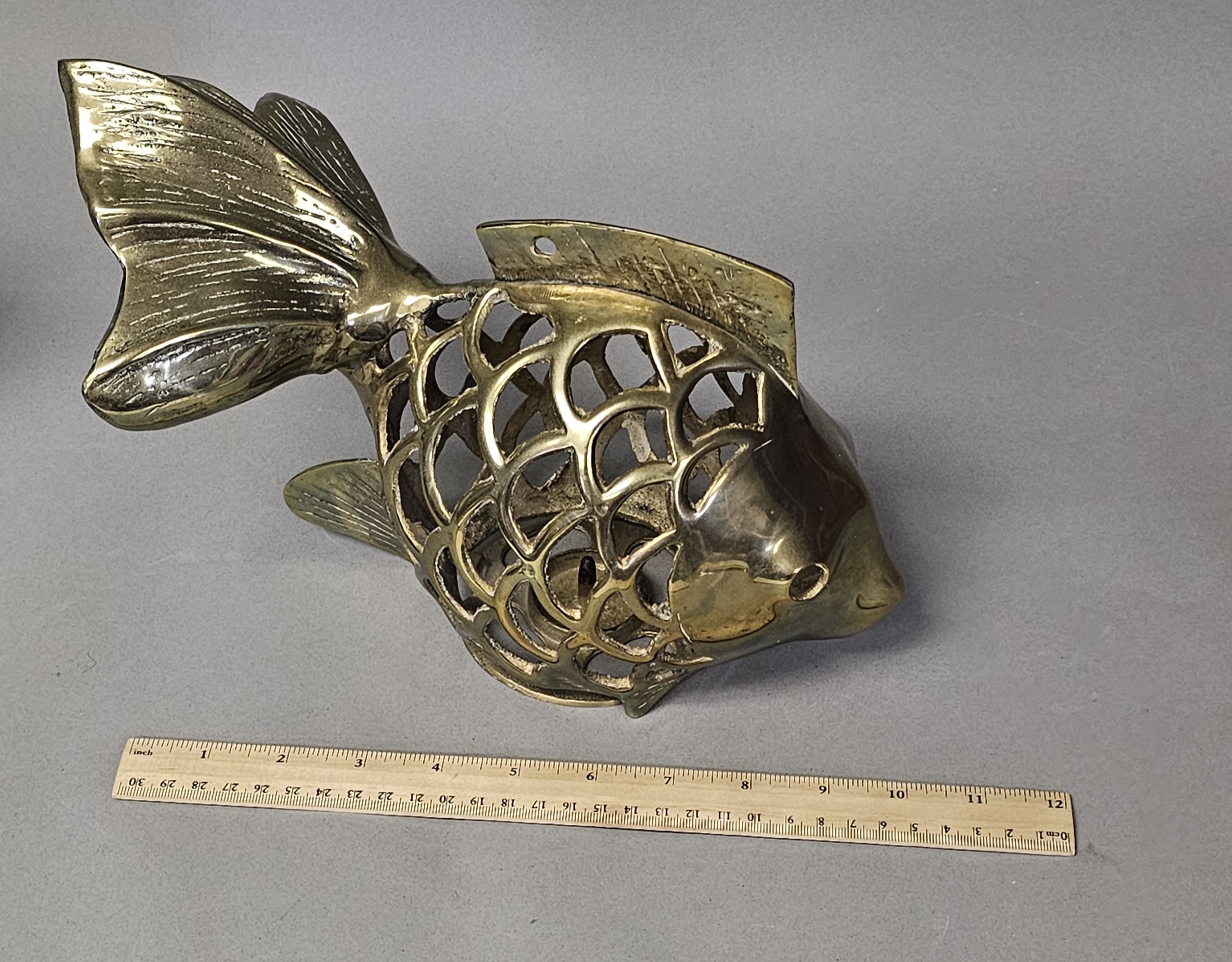 Rosenthal-Netter Brass Fish Candle Lantern