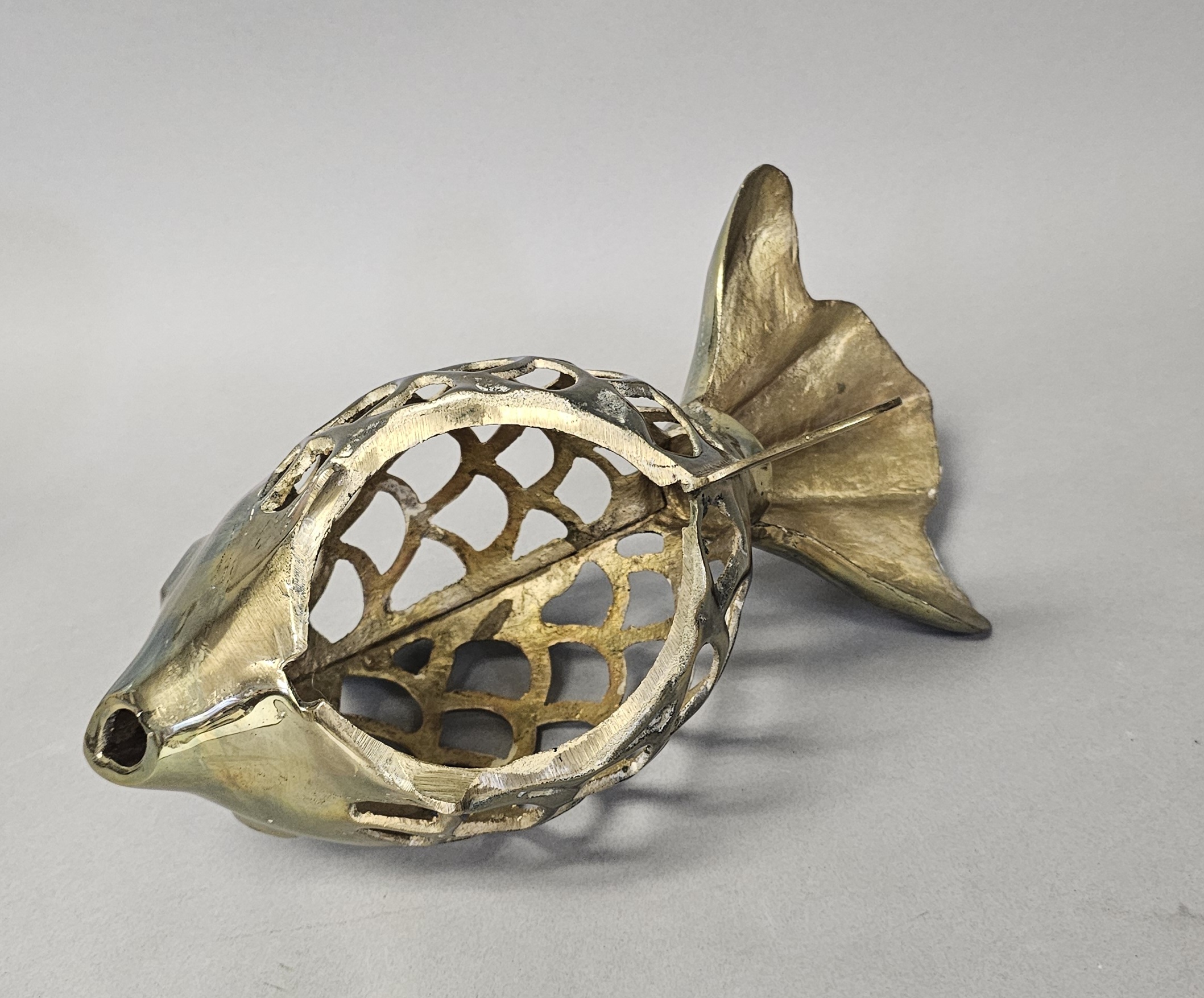 Rosenthal-Netter Brass Fish Candle Lantern