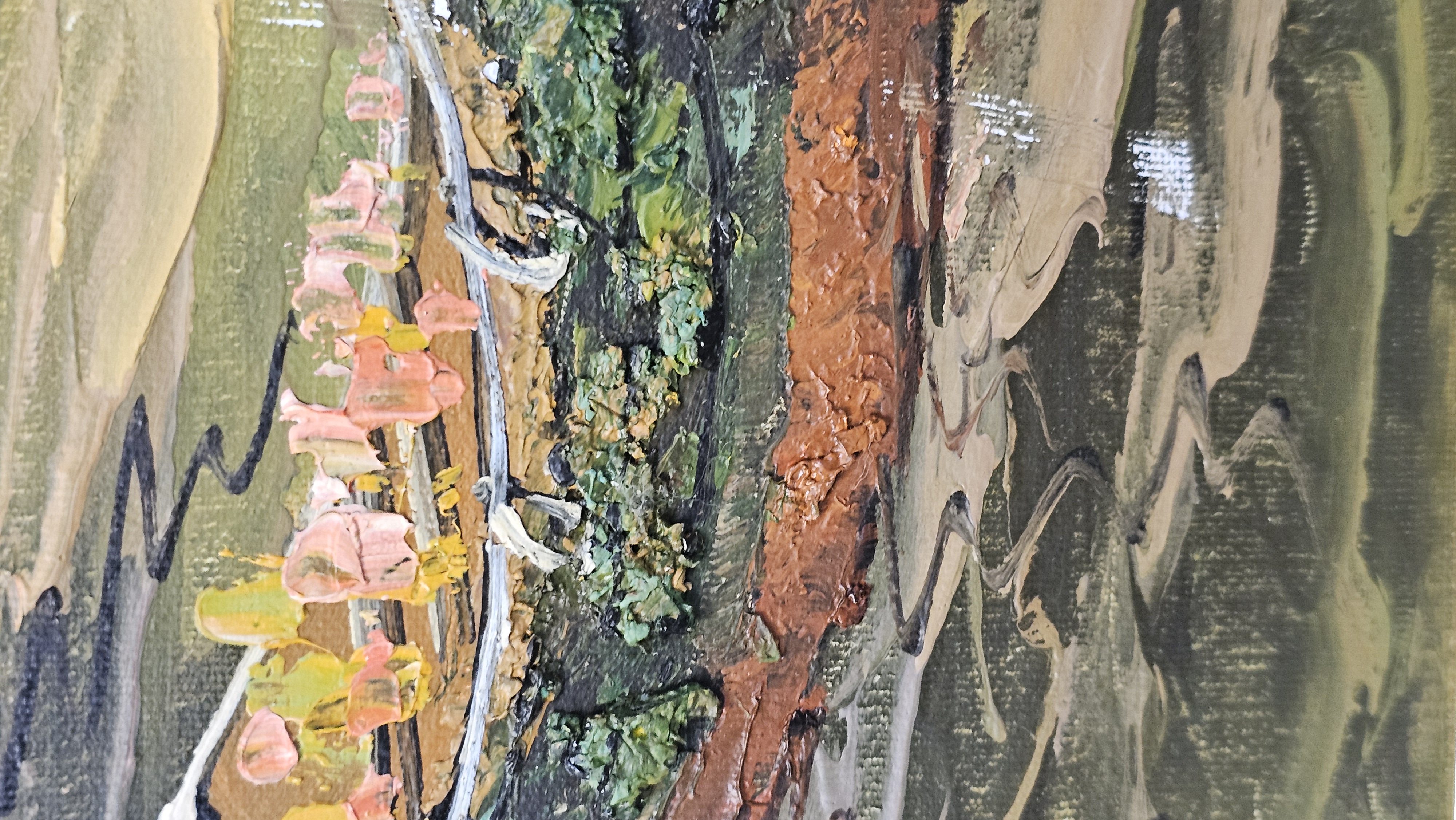 M. Davids Nautical Harbor Oil Painting