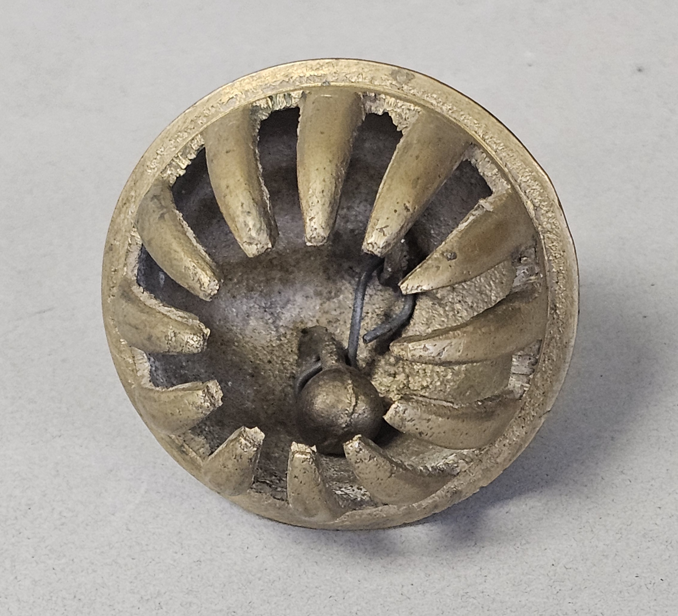 Vintage Indian Etched Brass Claw Bell