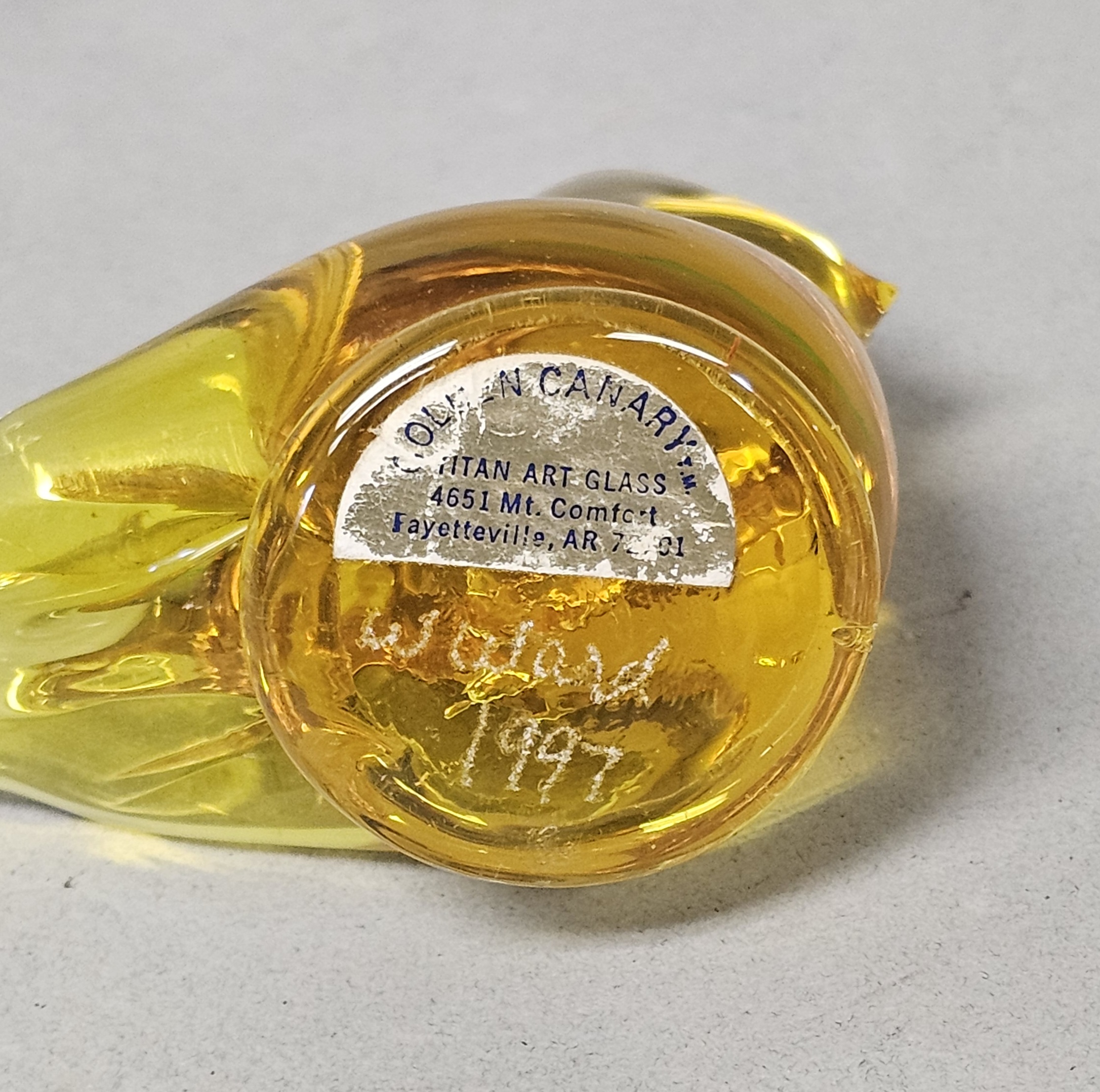 Leo Ward Titan Art Glass Golden Canary Bird